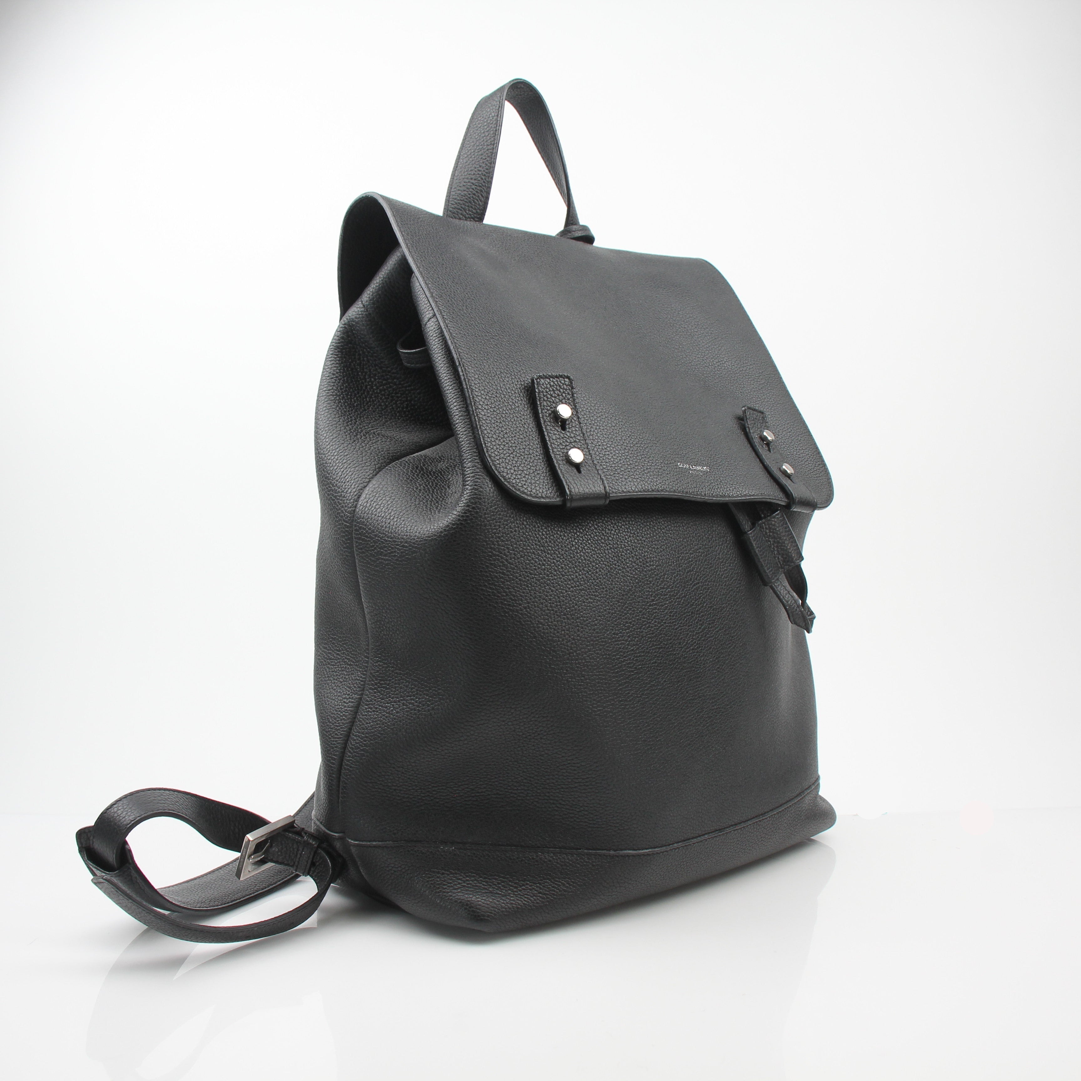 Saint Laurent Black Leather Backpack