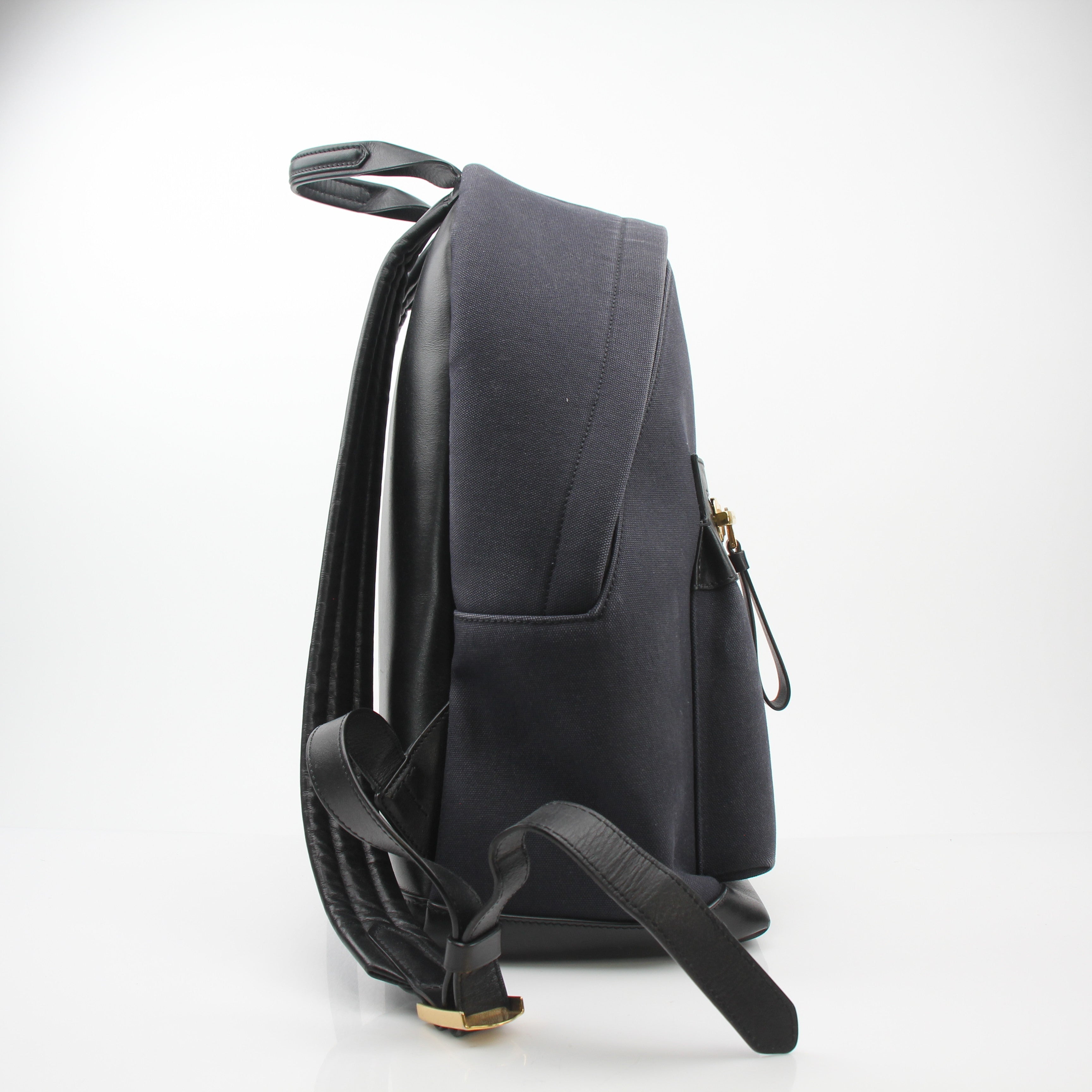 Tom Ford Buckley Navy Cotton Backpack
