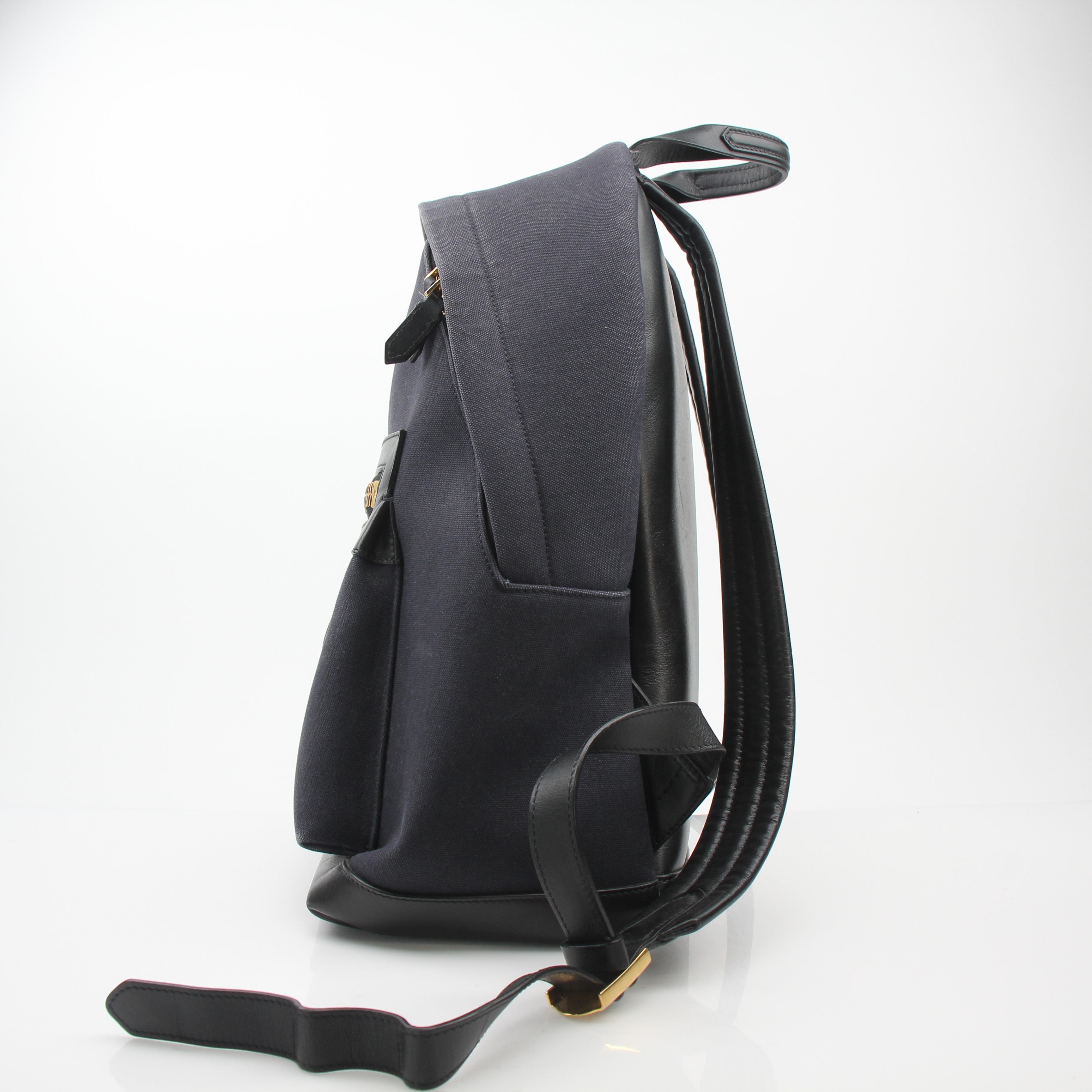 Tom Ford Buckley Navy Cotton Backpack