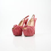 Christian Louboutin Jenny Pink Suede Slingback Platform Pumps