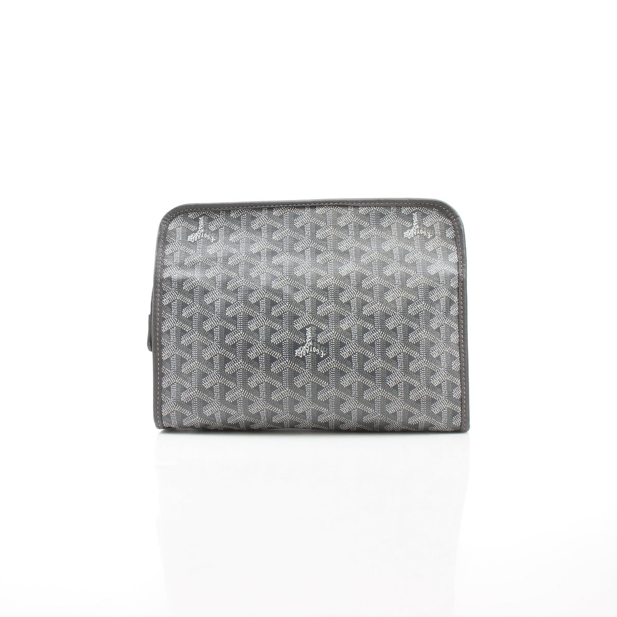 Goyard Jouvence MM toiletry bag in gray Goyardine canvas with structured rectangular design
