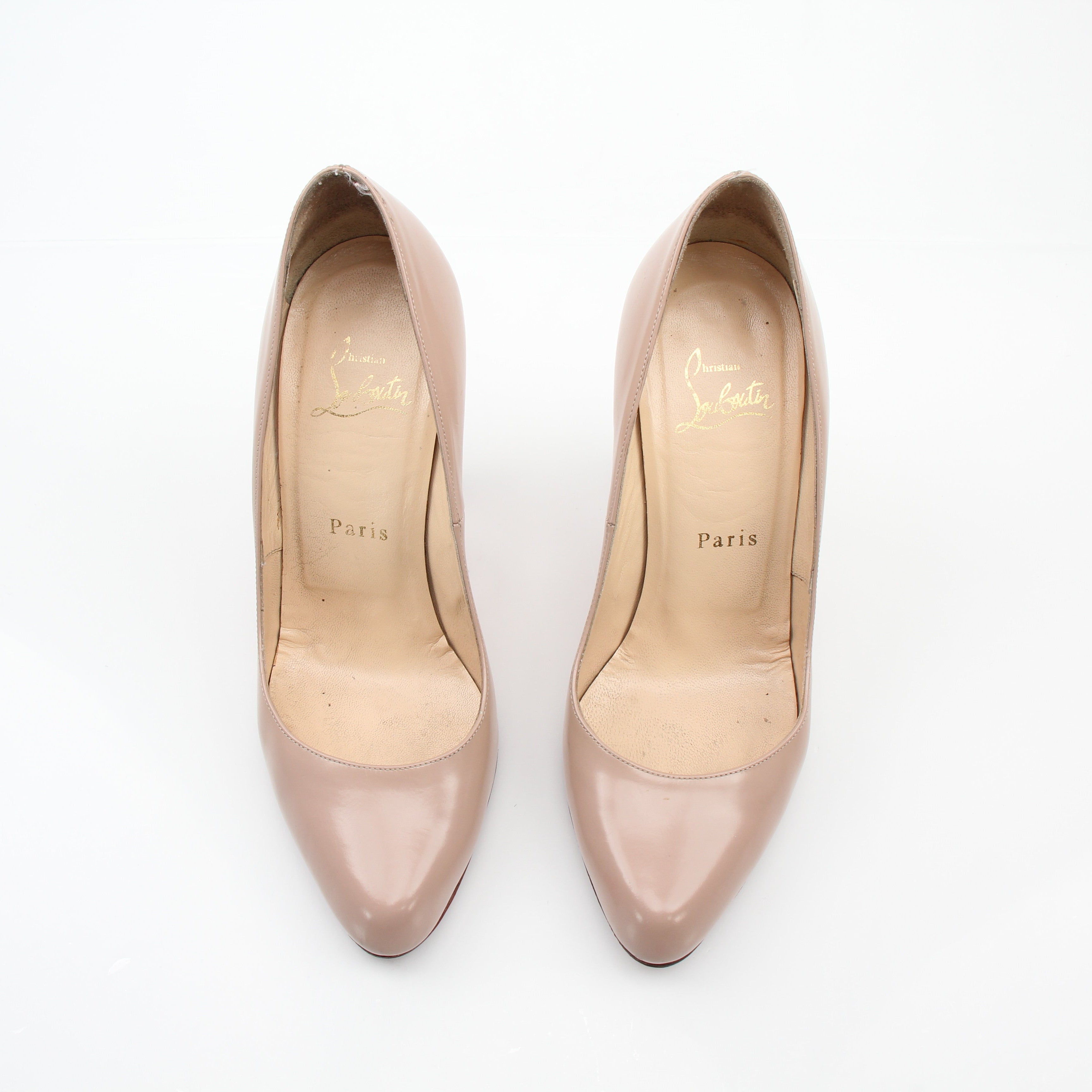 Christian Louboutin Simple Nude Leather Pumps