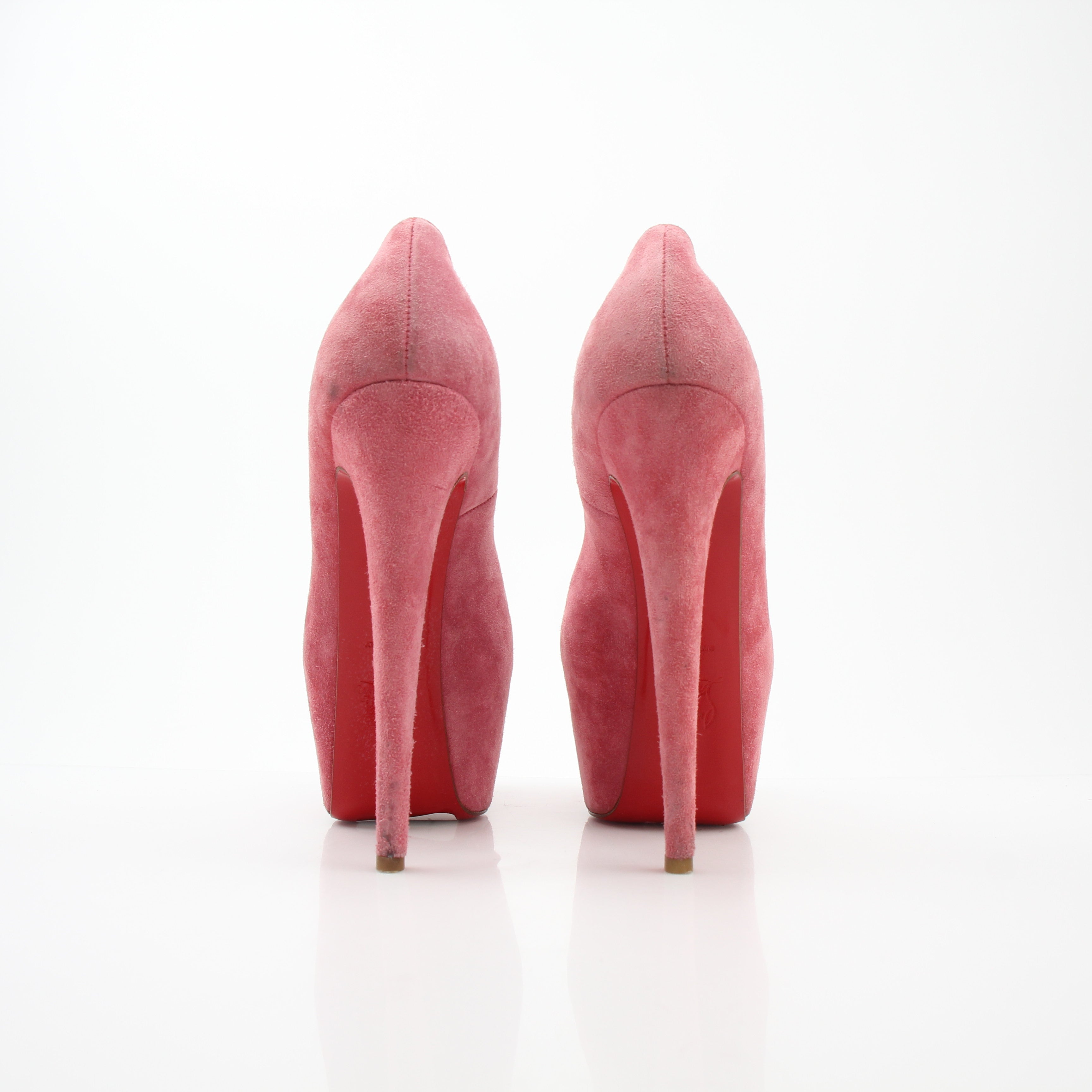 Christian Louboutin Daffodile Lady Day Pink Suede Platform Pumps