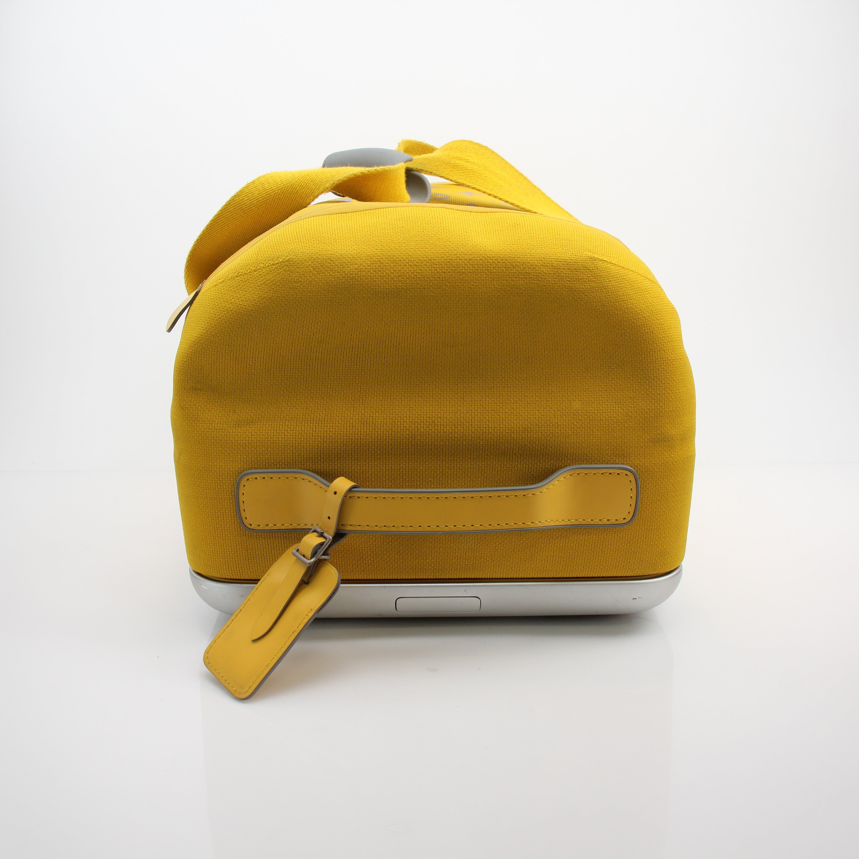 Louis Vuitton Horizon Soft 55 Yellow Monogram Knit Rolling Luggage