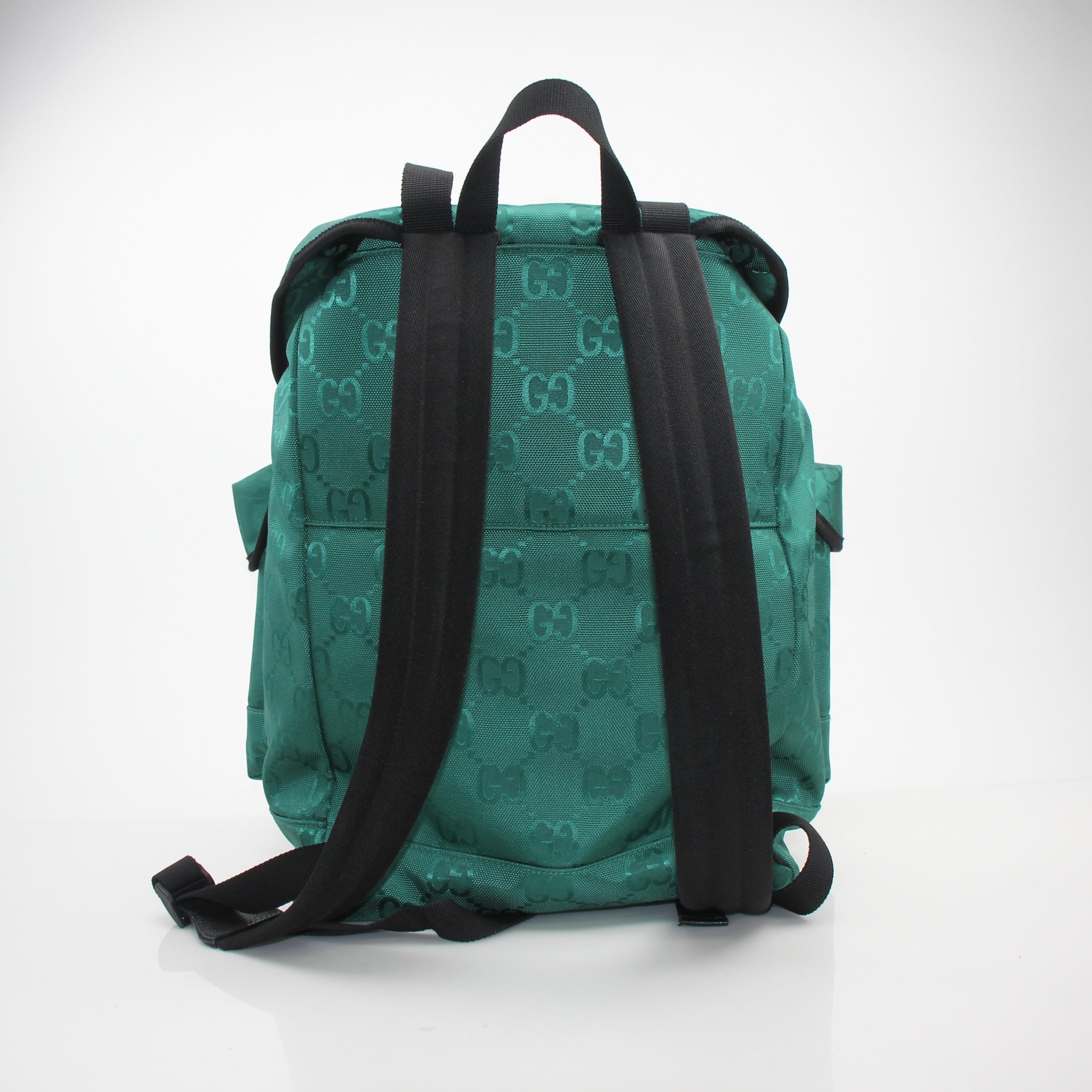 Gucci Off The Grid Green GG Nylon Backpack
