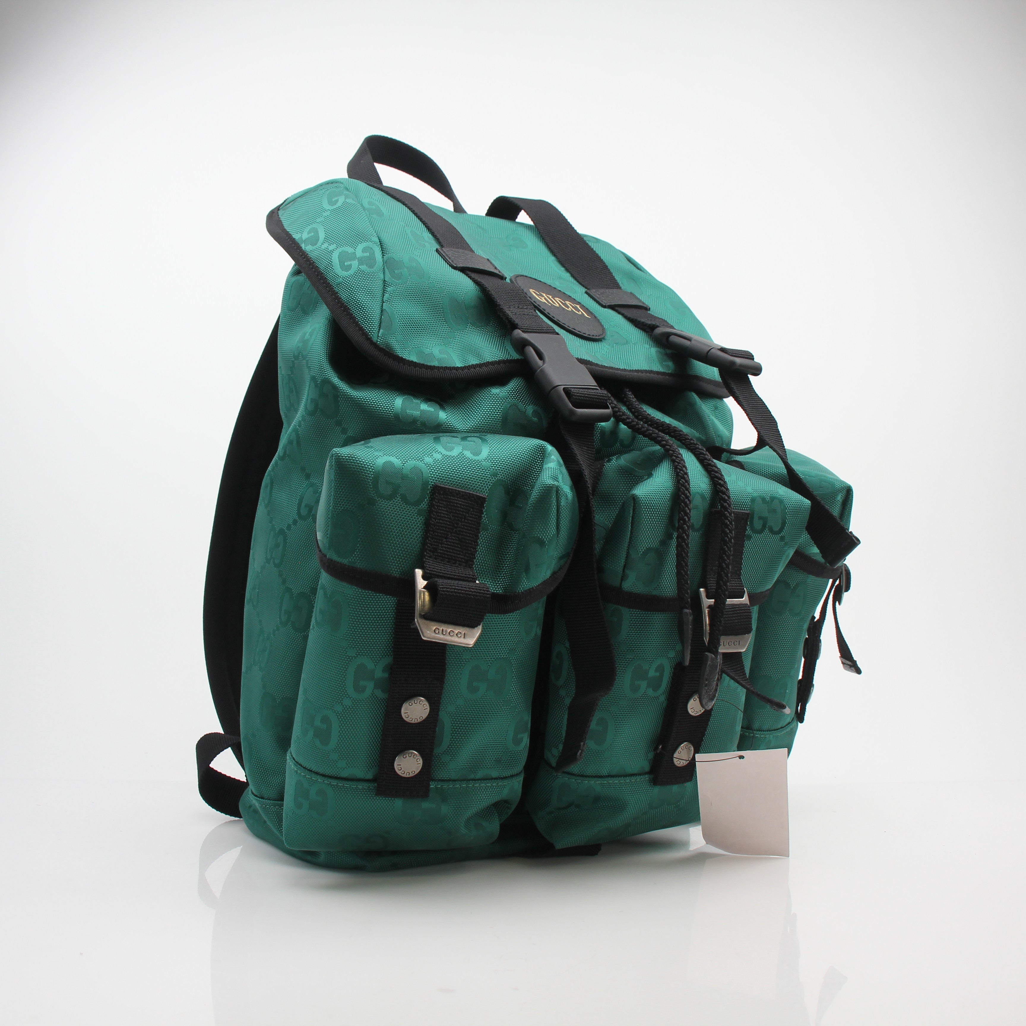 Gucci Off The Grid Green GG Nylon Backpack