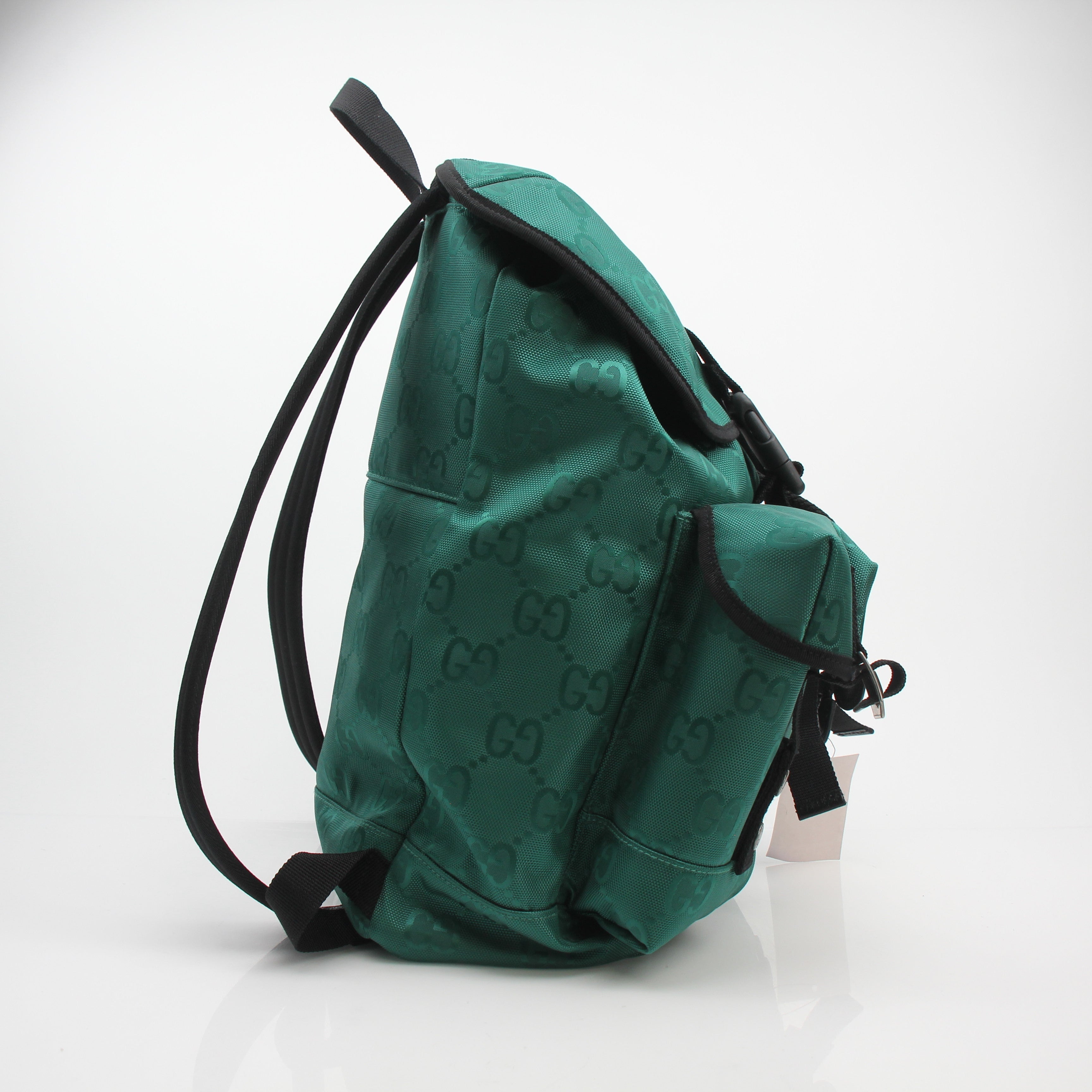 Gucci Off The Grid Green GG Nylon Backpack
