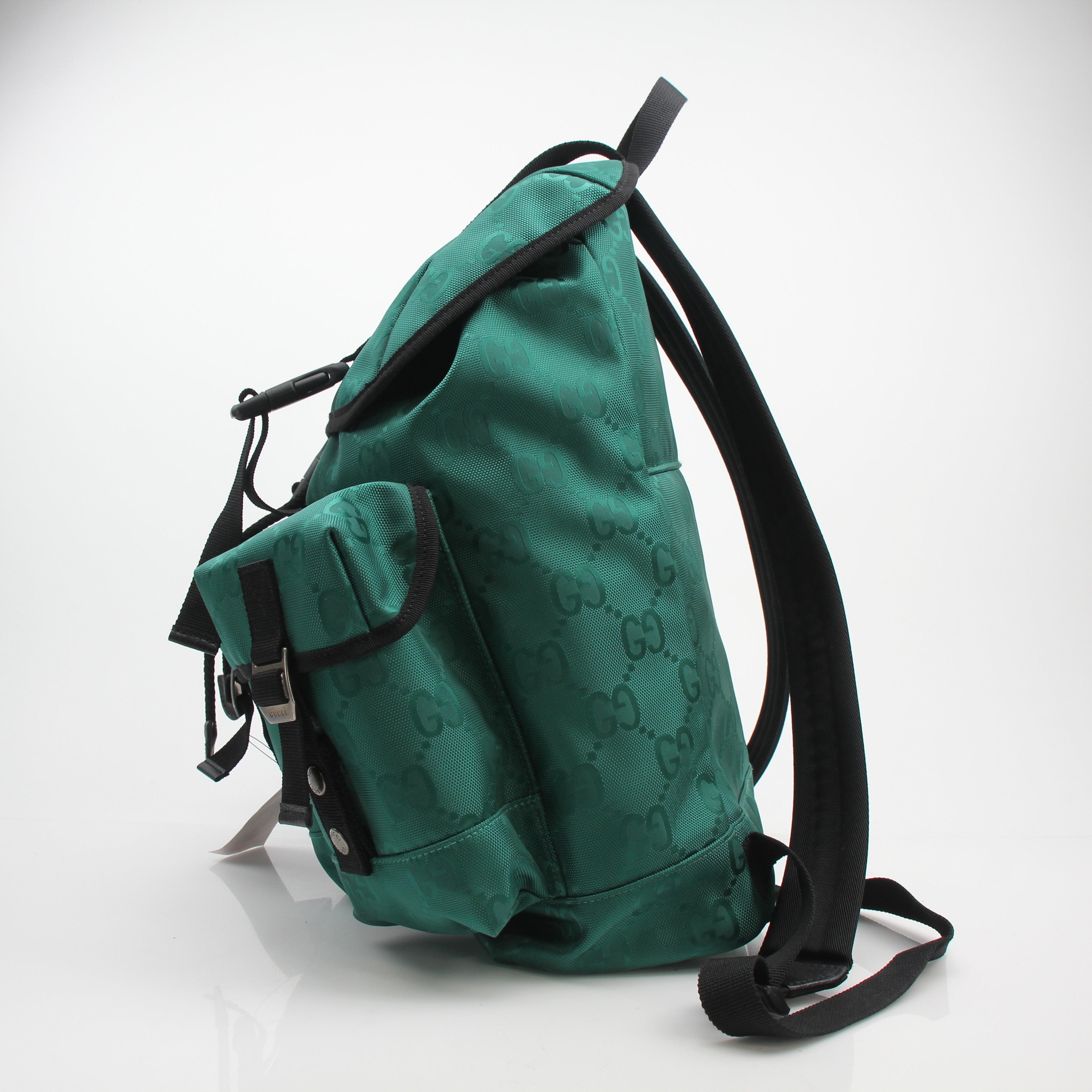 Gucci Off The Grid Green GG Nylon Backpack