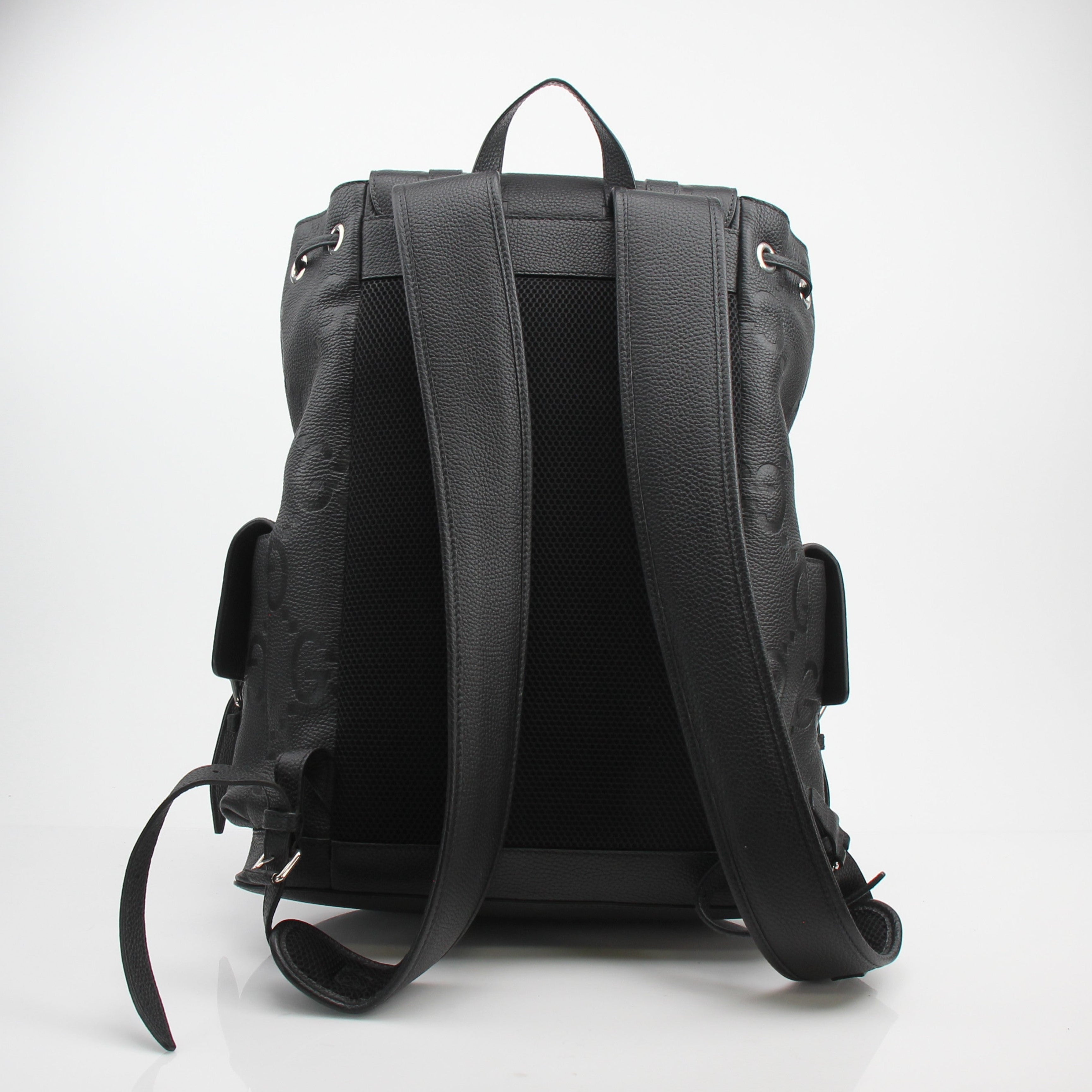 Gucci Jumbo GG Black Leather Backpack