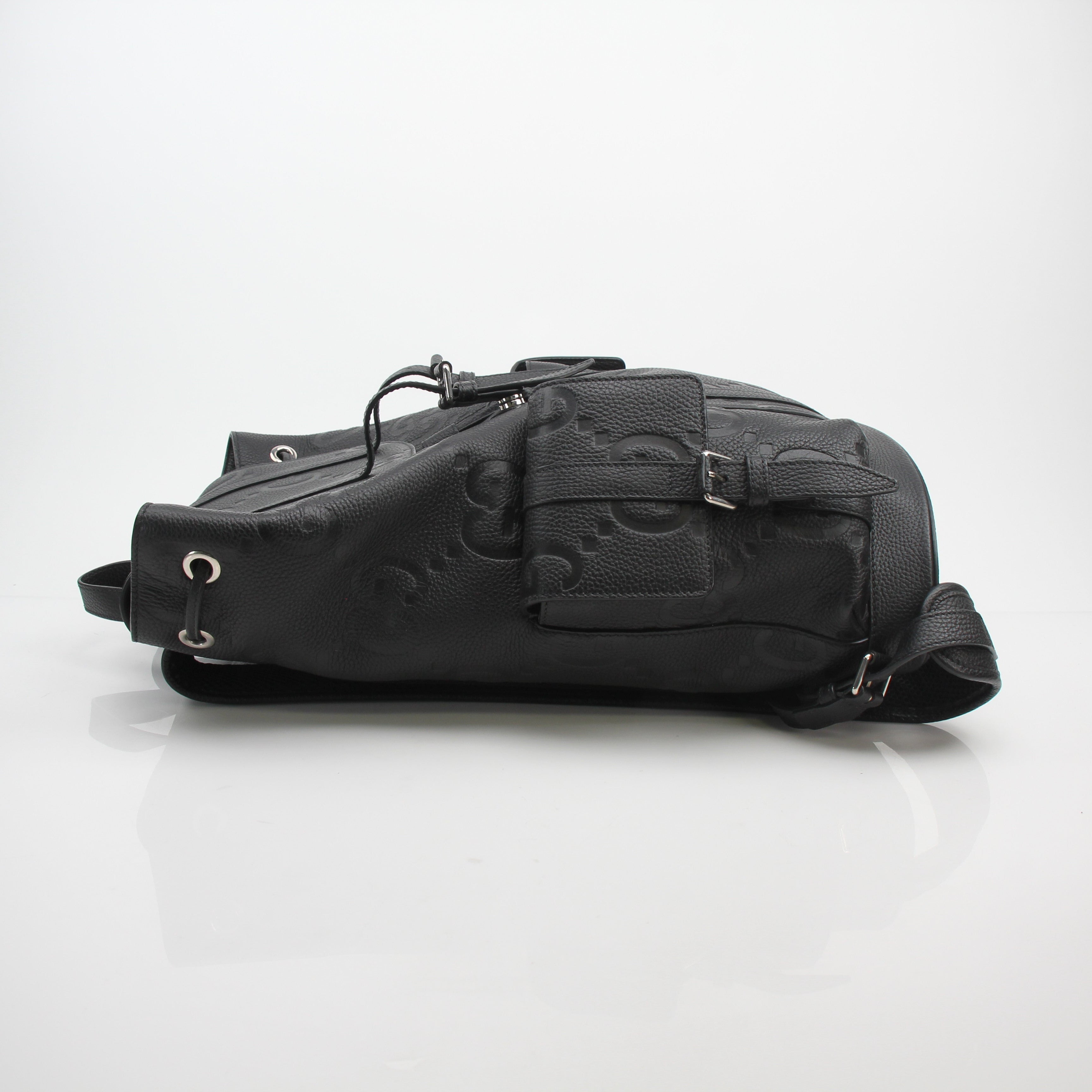 Gucci Jumbo GG Black Leather Backpack