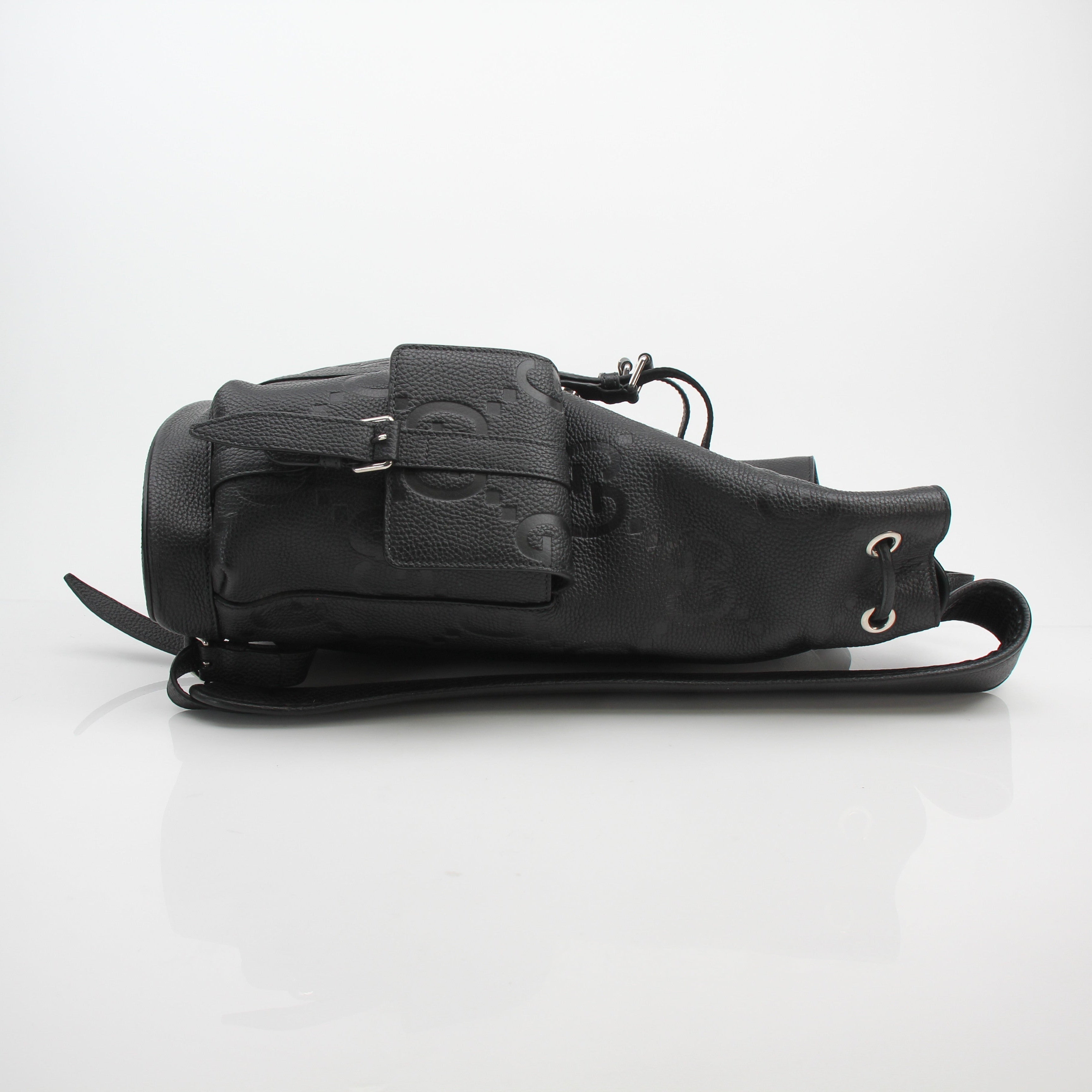 Gucci Jumbo GG Black Leather Backpack