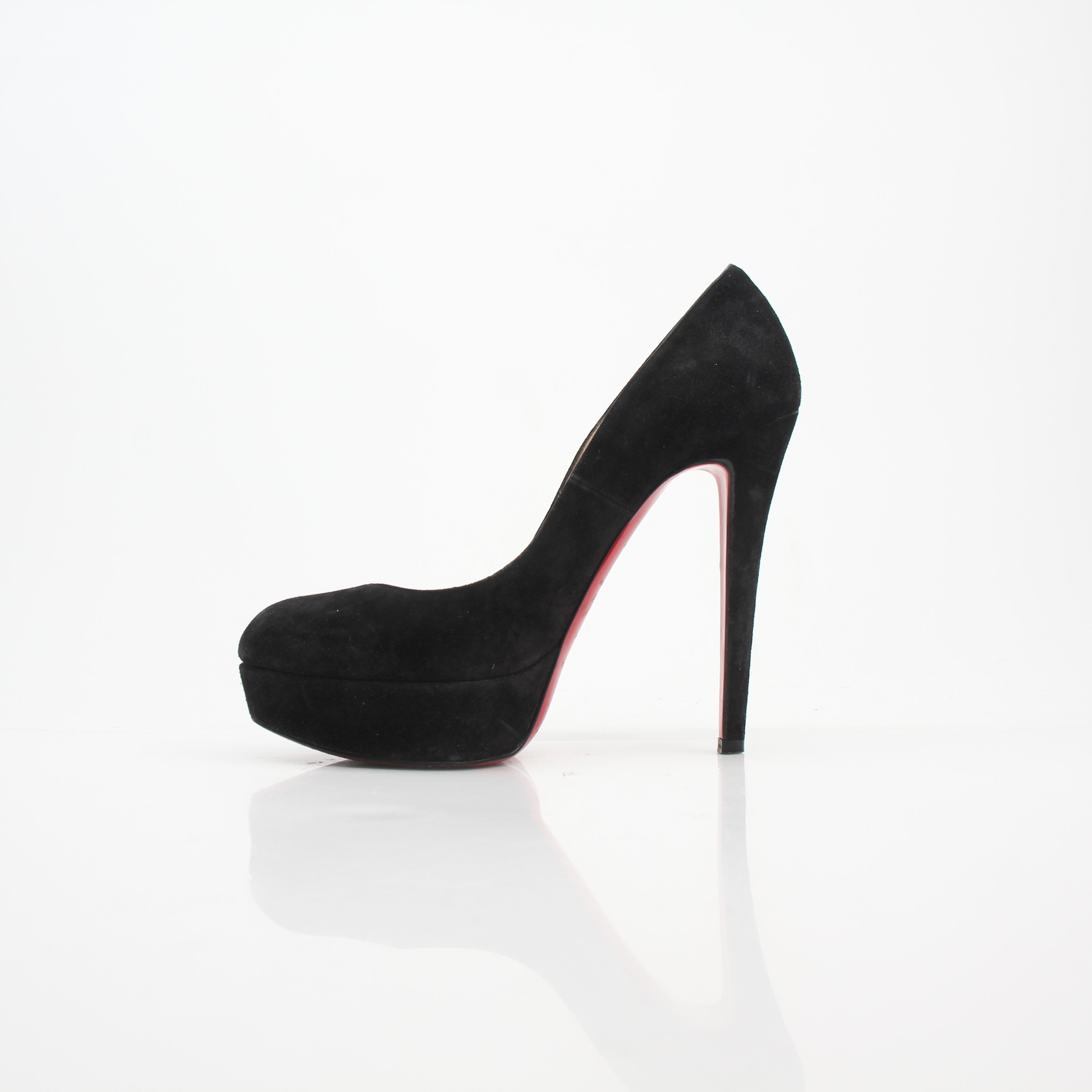 Christian Louboutin Bianca Black Suede Platform Pumps