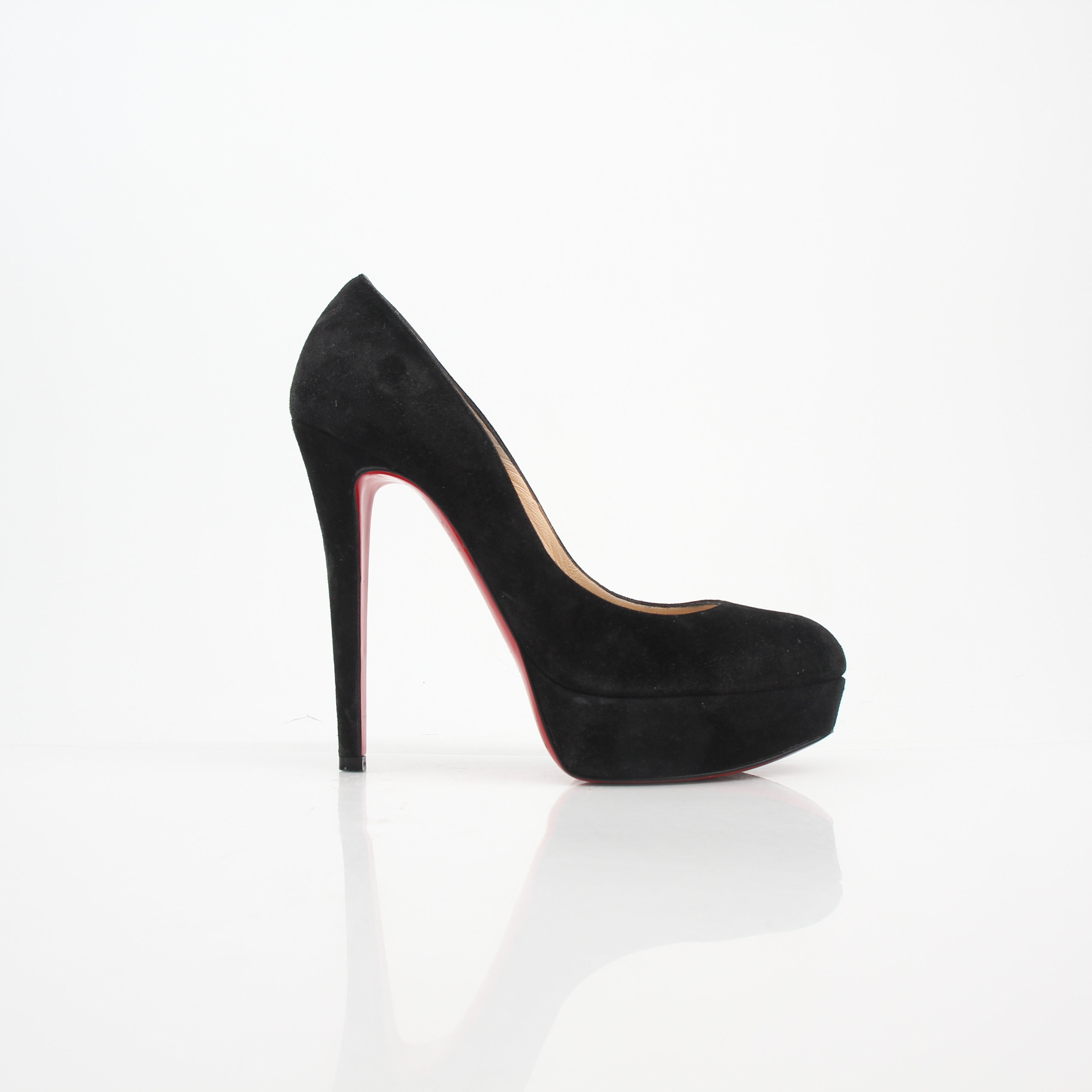 Christian Louboutin Bianca Black Suede Platform Pumps