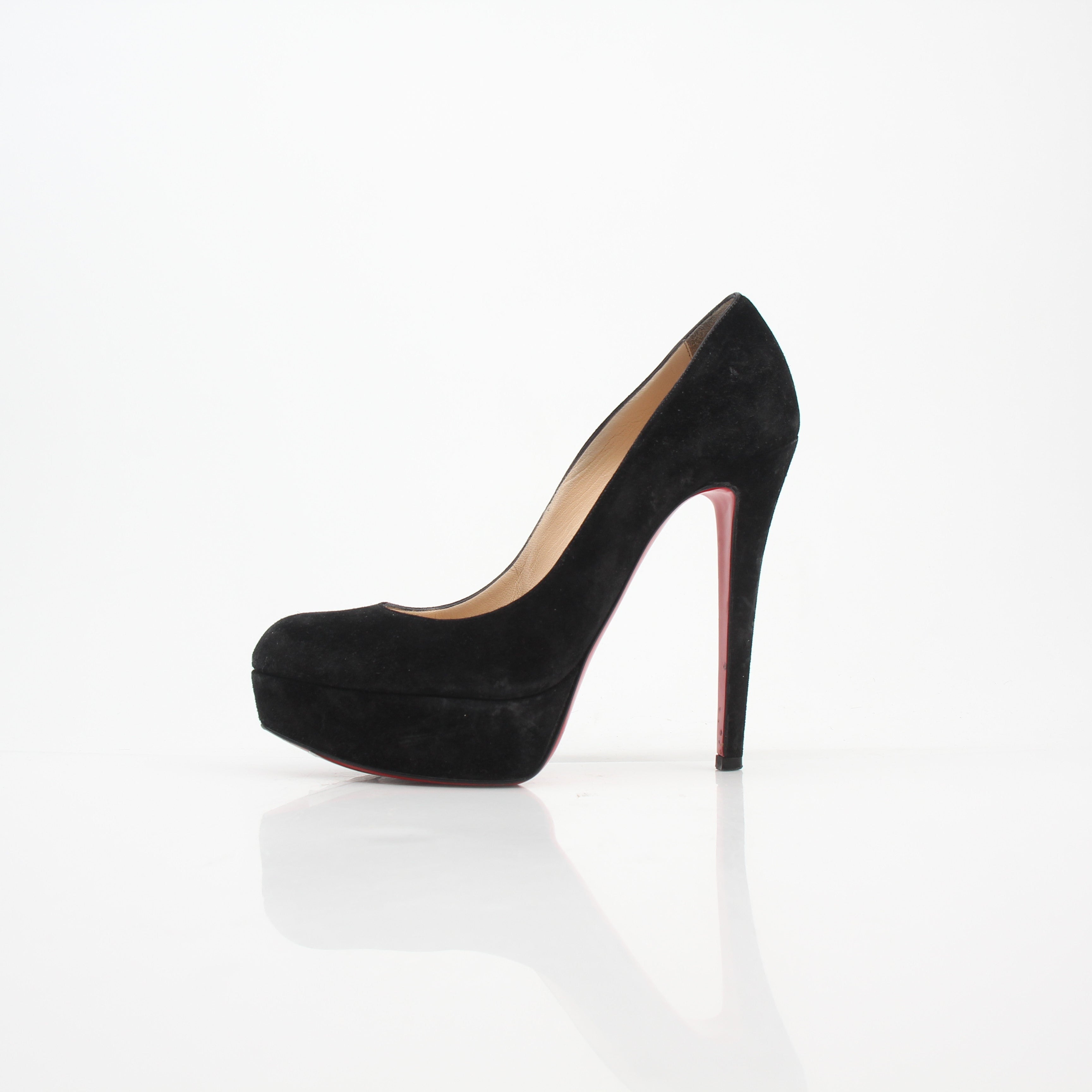 Christian Louboutin Bianca Black Suede Platform Pumps