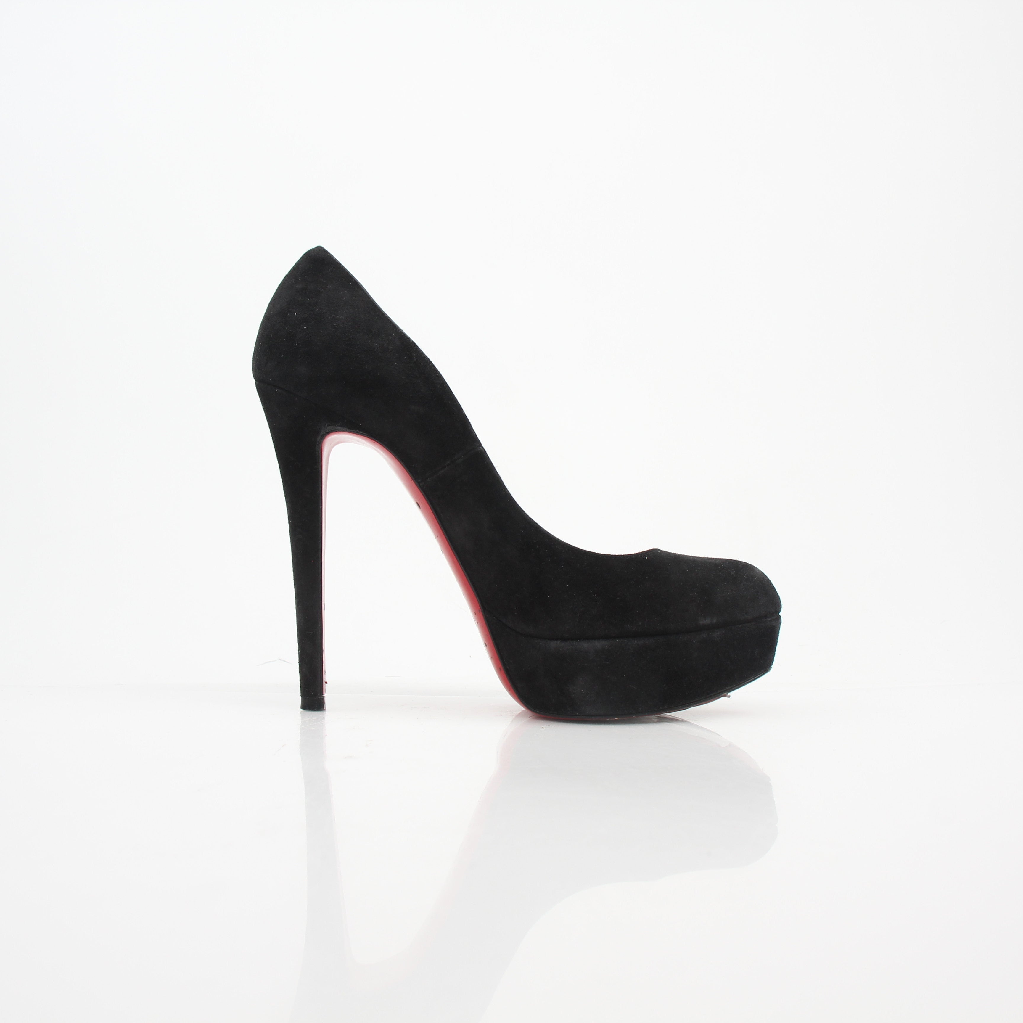 Christian Louboutin Bianca Black Suede Platform Pumps