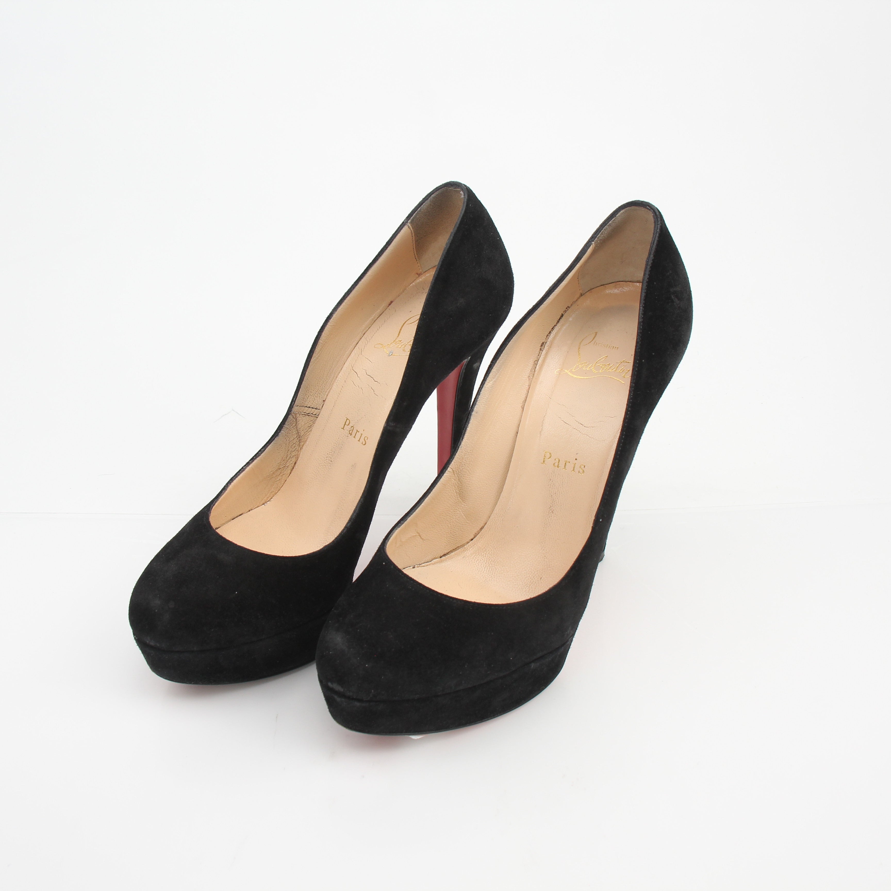 Christian Louboutin Bianca Black Suede Platform Pumps