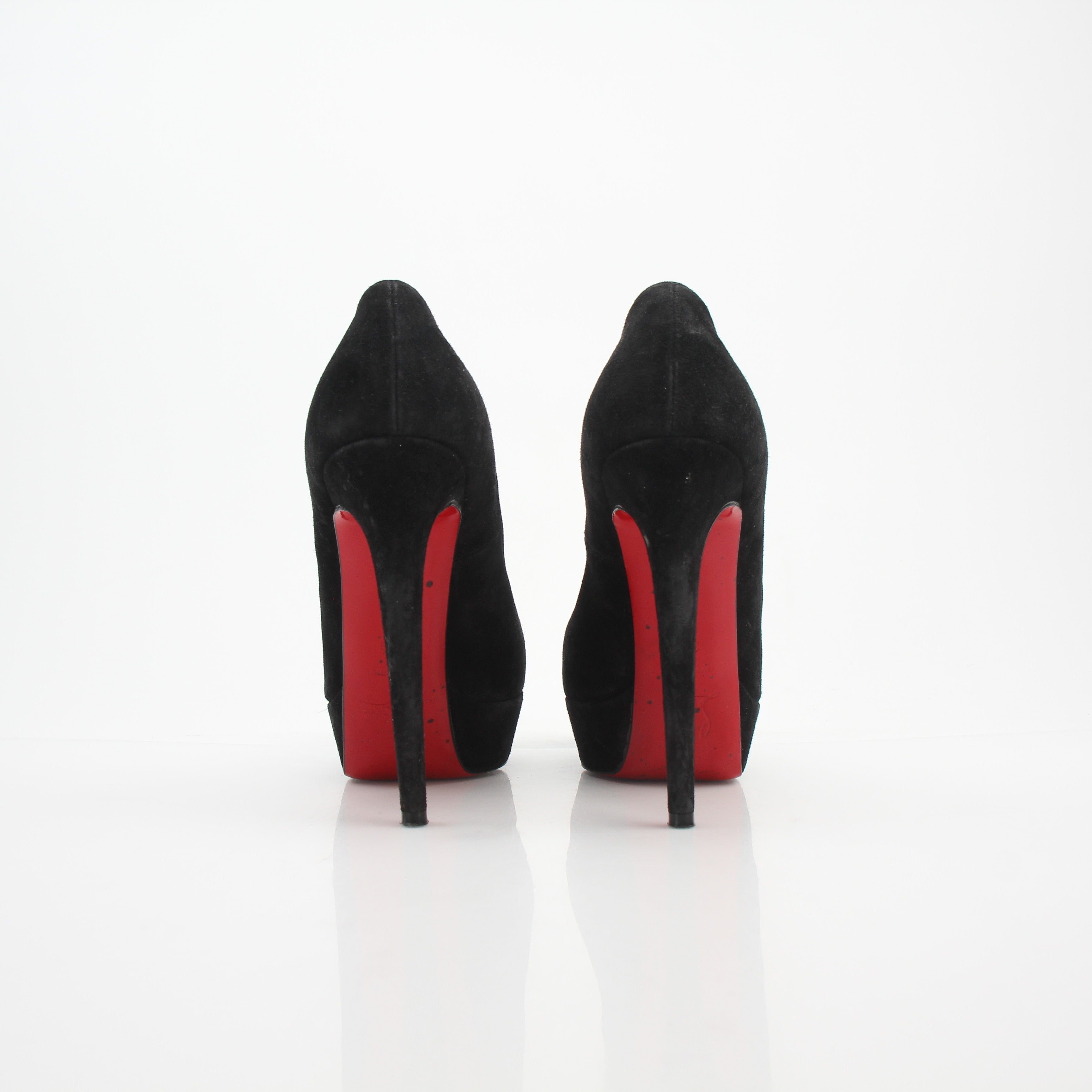 Christian Louboutin Bianca Black Suede Platform Pumps