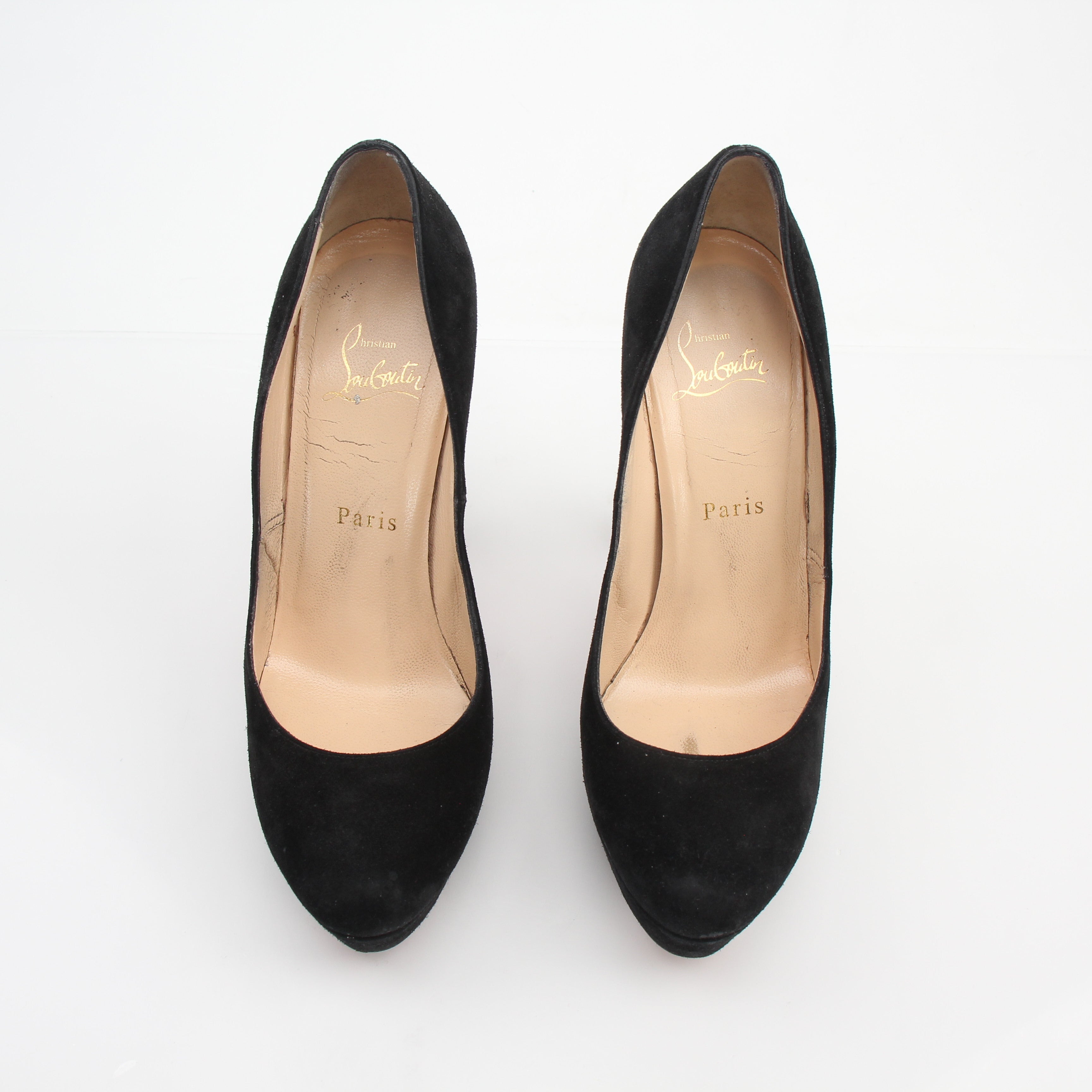 Christian Louboutin Bianca Black Suede Platform Pumps
