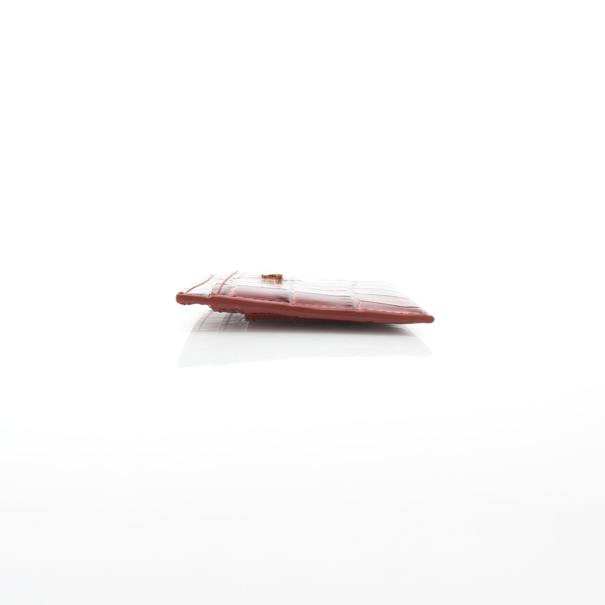 Chanel dark red crocodile-embossed calfskin card holder by Gold & Beyond
