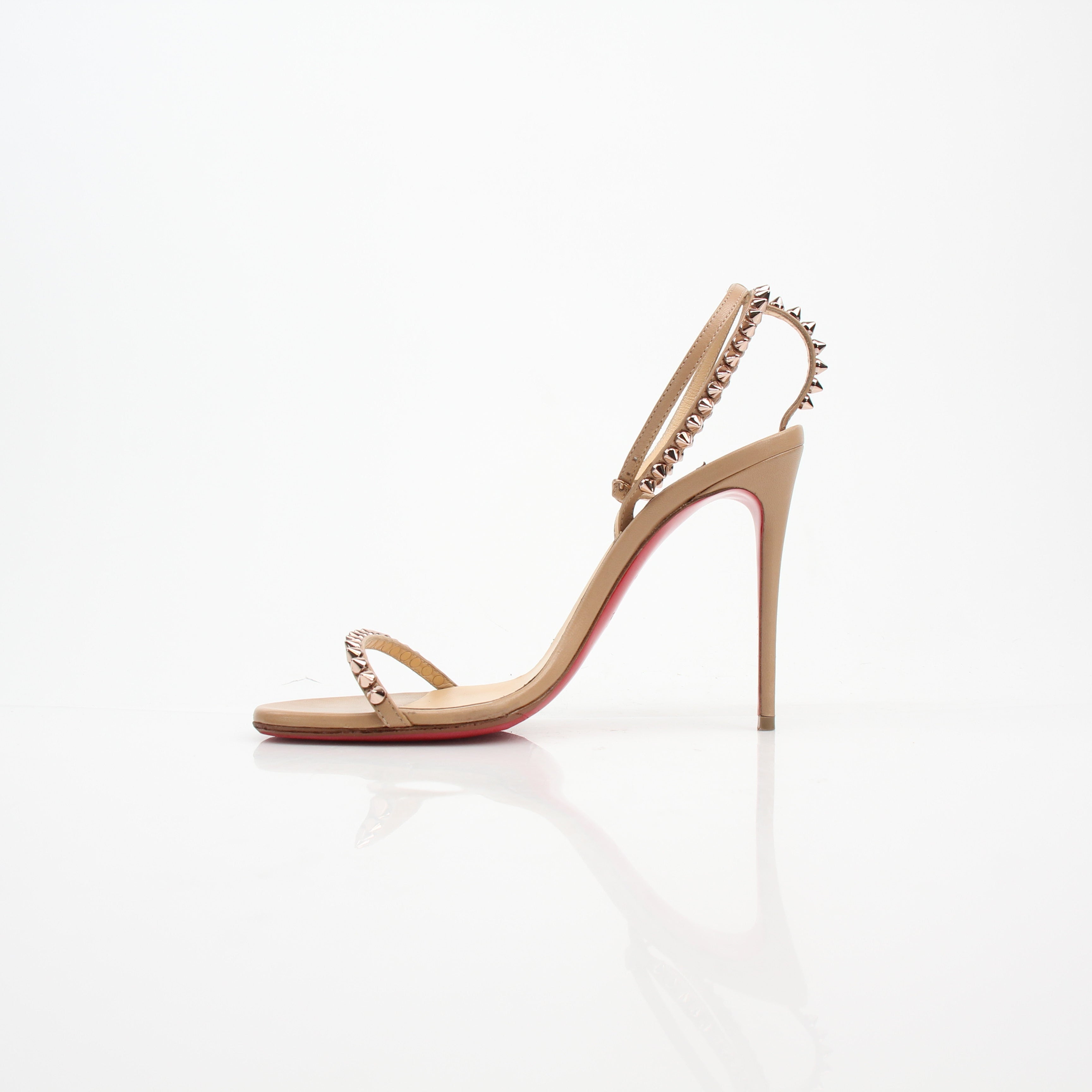 Christian Louboutin So Me Nude Leather Spike Sandals