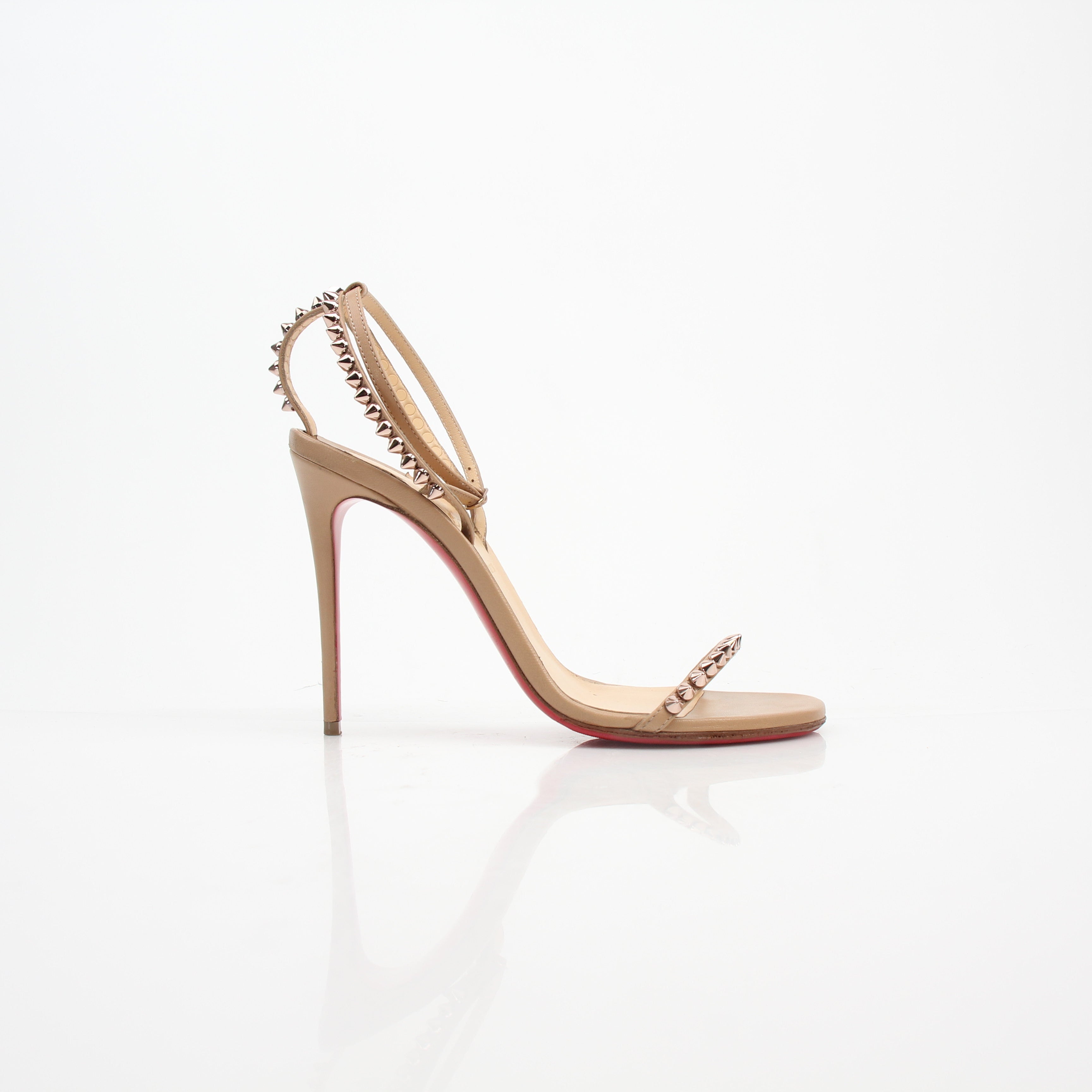 Christian Louboutin So Me Nude Leather Spike Sandals