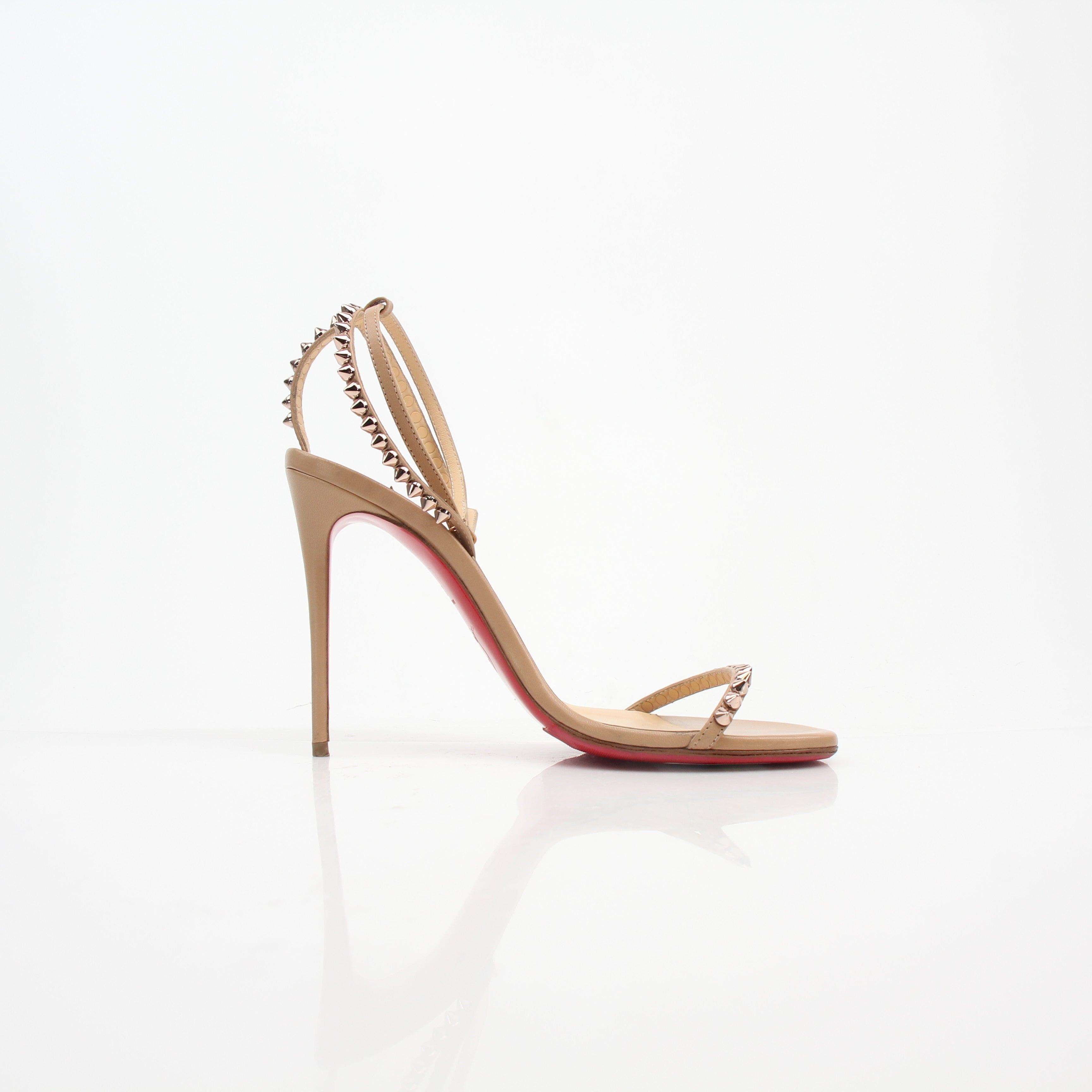 Christian Louboutin So Me Nude Leather Spike Sandals