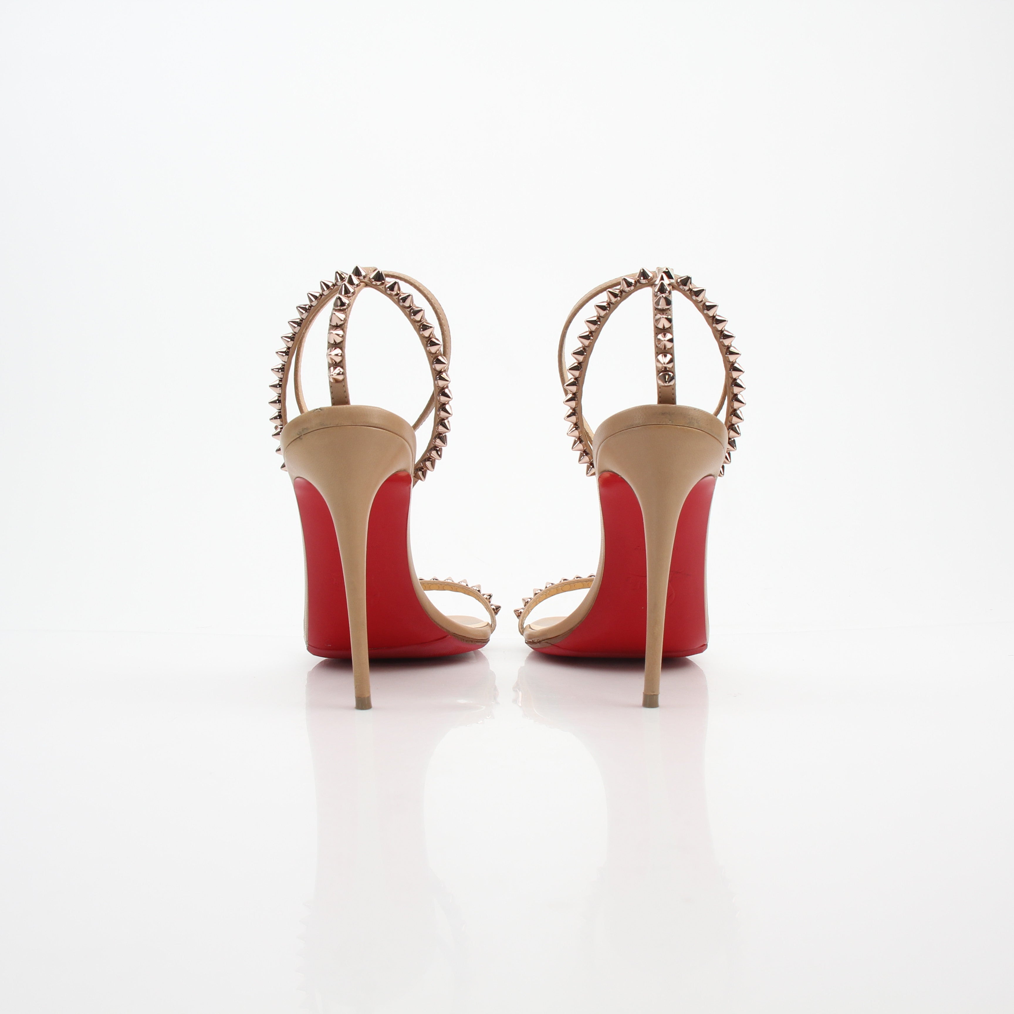 Christian Louboutin So Me Nude Leather Spike Sandals