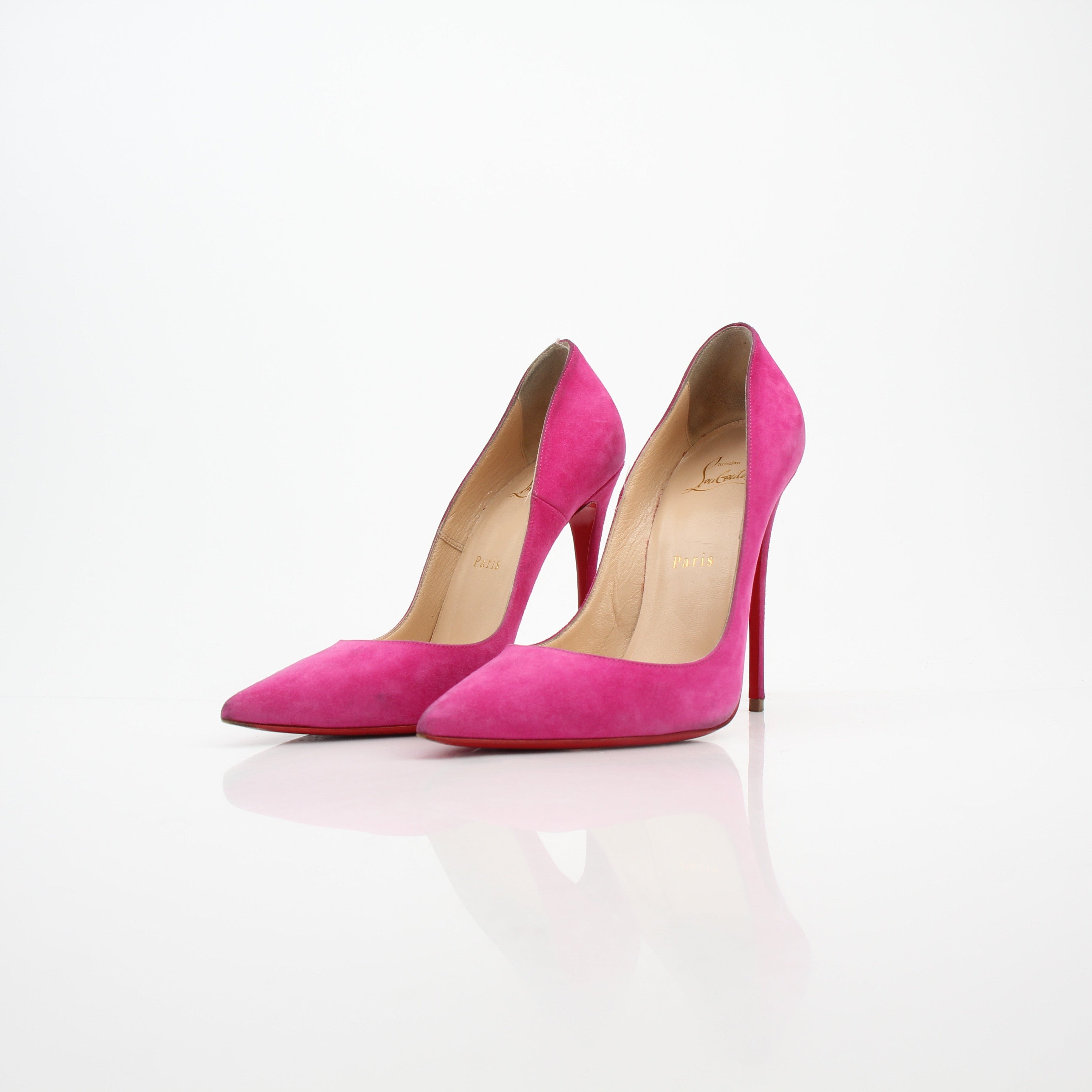 Christian Louboutin So Kate Pink Suede Pumps