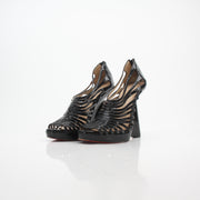 Christian Louboutin DisQueen Black Patent Leather Cage Wedges