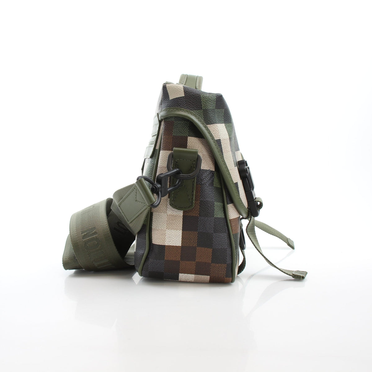 Louis Vuitton Green Damouflage LV Trail Messenger Bag, Gold & Beyond handbag with adjustable strap and camouflage pattern.