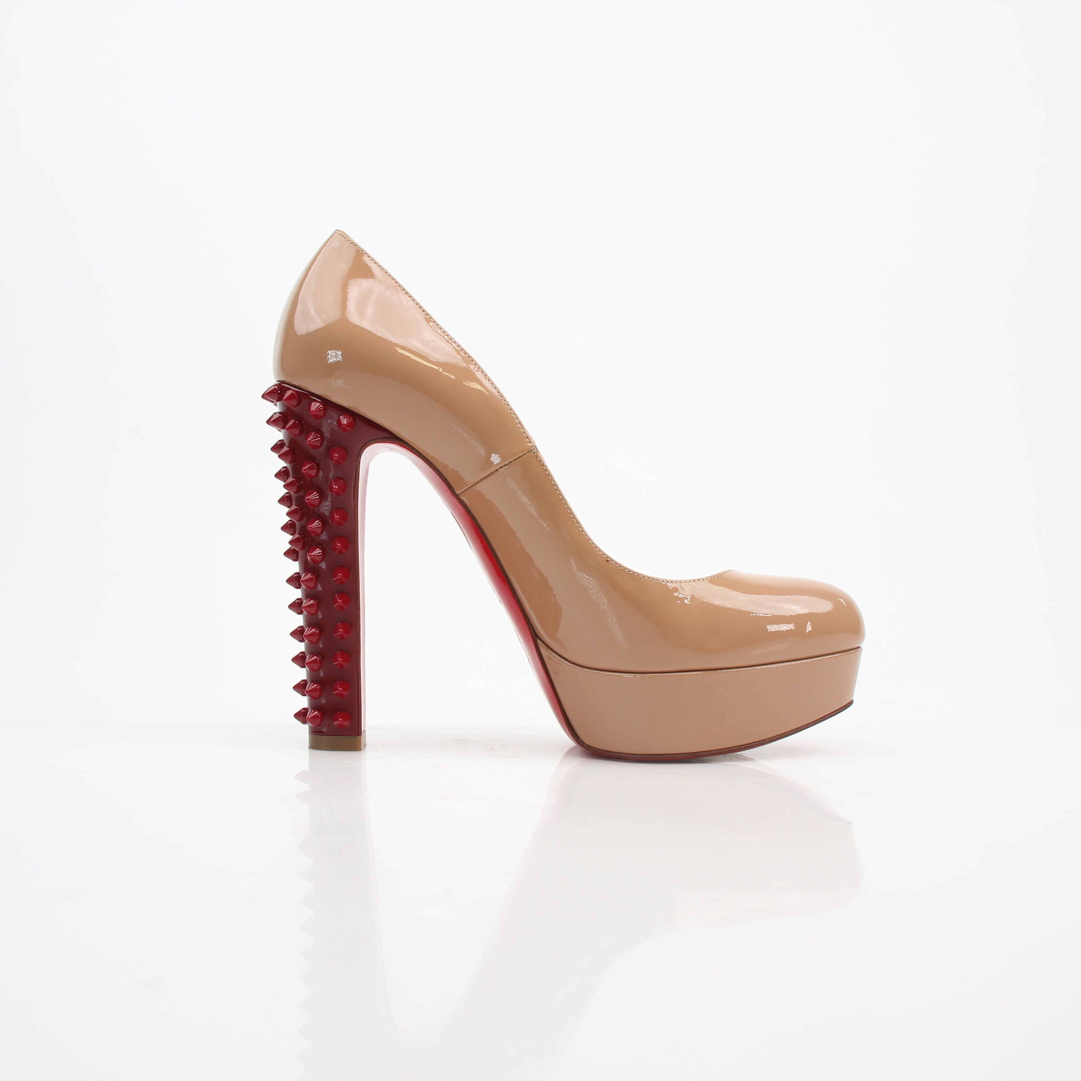 Christian Louboutin Taclou Nude Patent Leather Platform Pumps