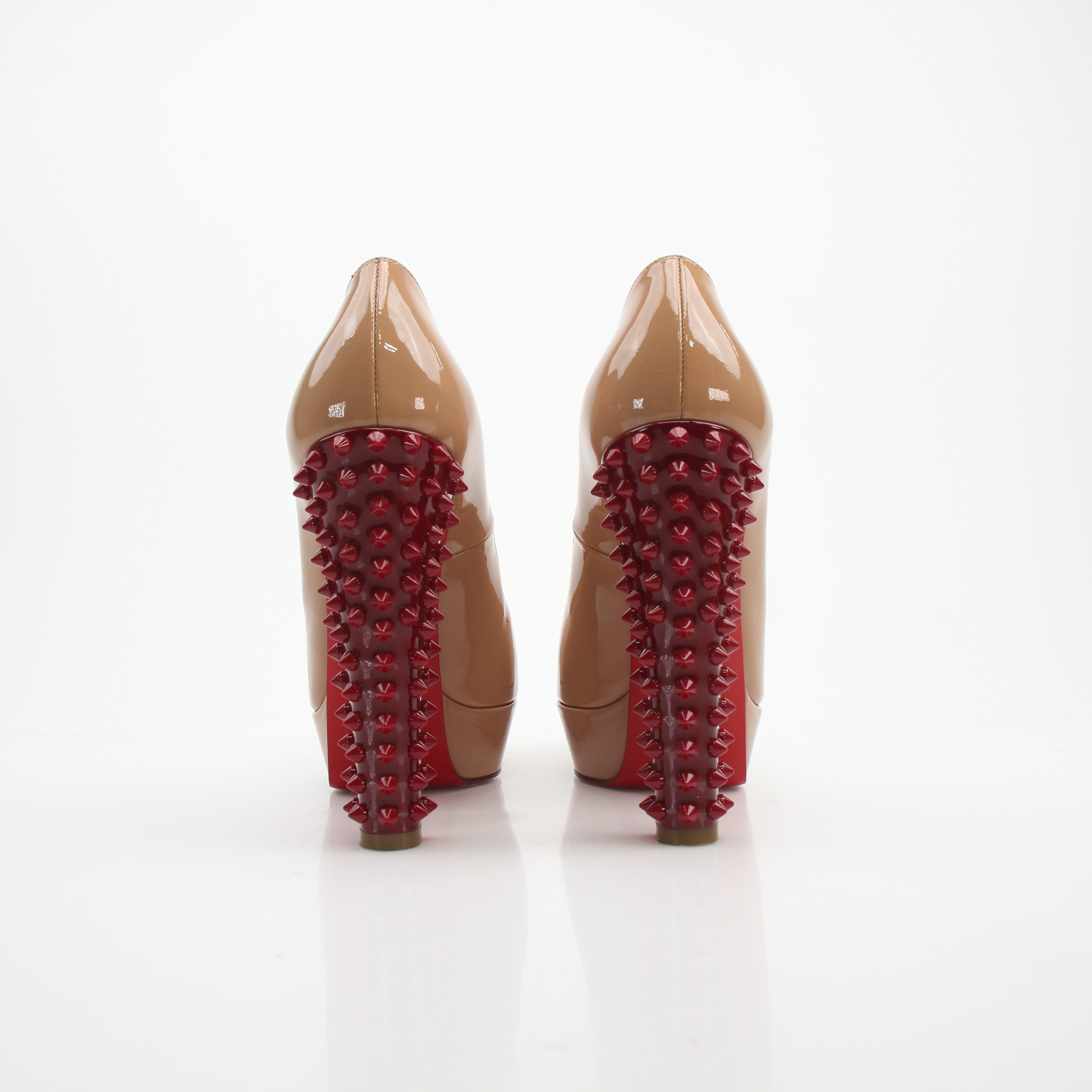 Christian Louboutin Taclou Nude Patent Leather Platform Pumps