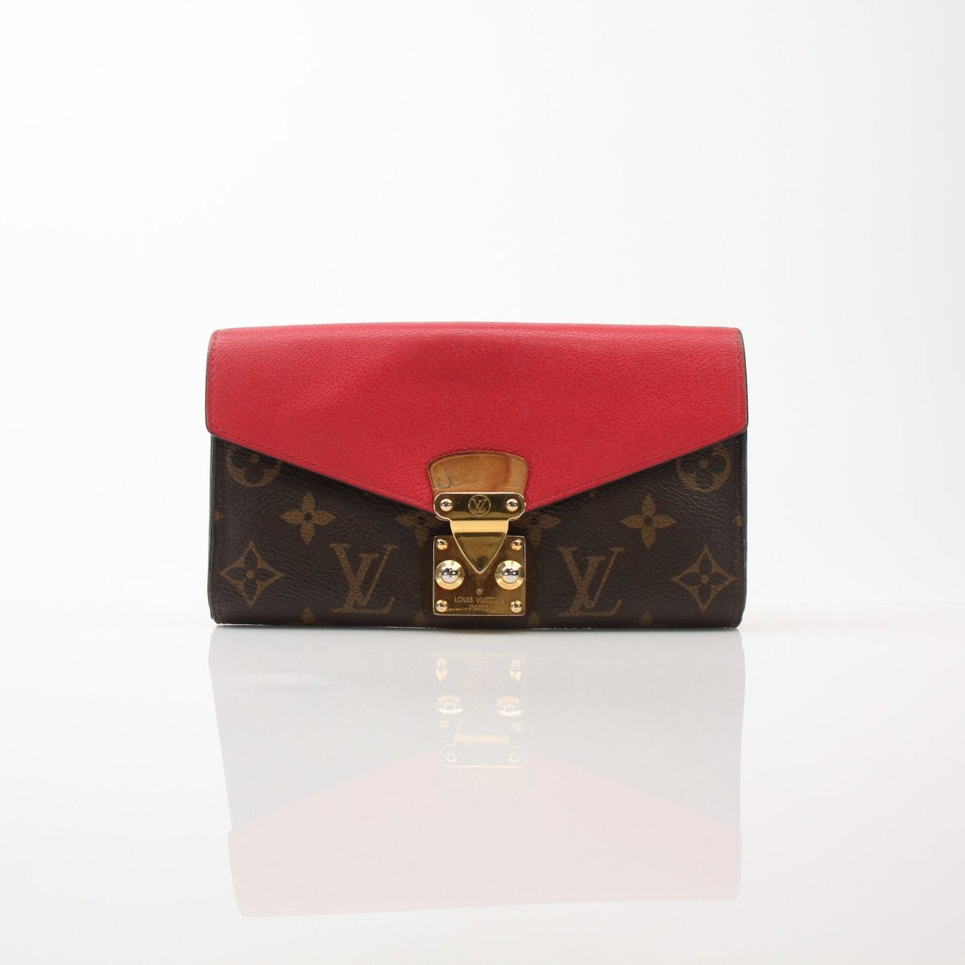 Louis Vuitton Pallas long wallet by Gold & Beyond, featuring premium leather and elegant design, shown open with multiple card slots.