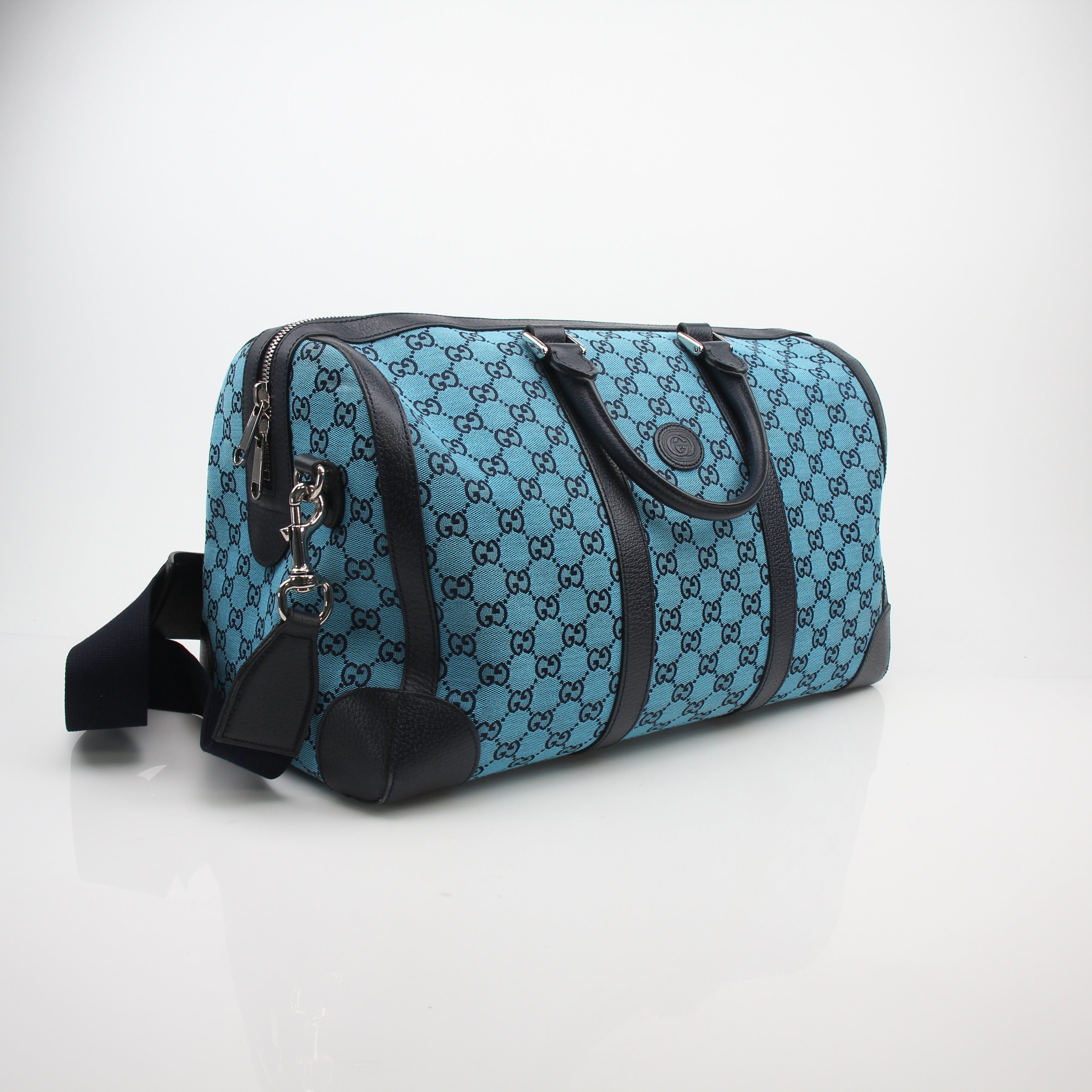 Gucci Savoy Blue GG Canvas Duffle Bag