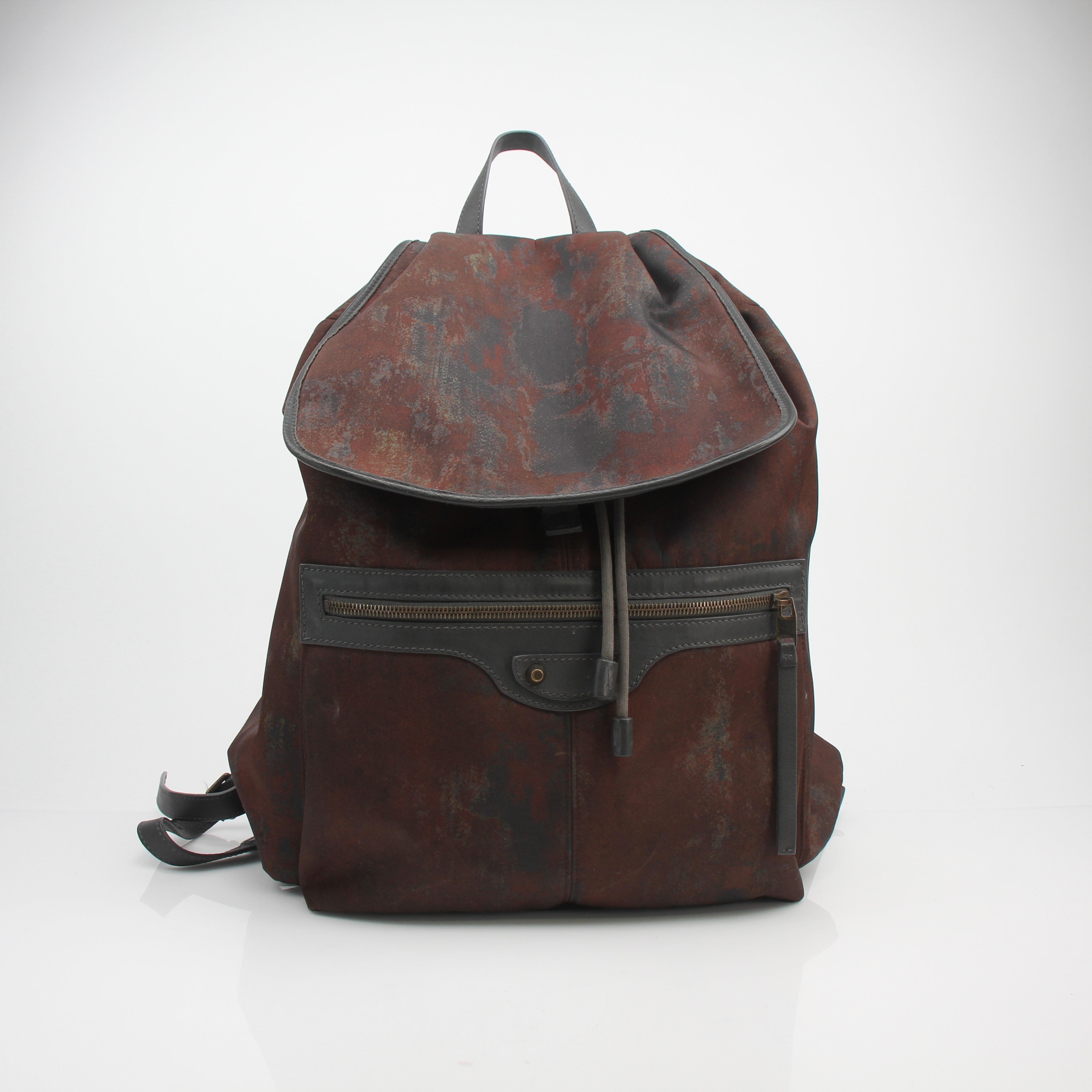 Balenciaga Traveller Rust Print Nylon Backpack