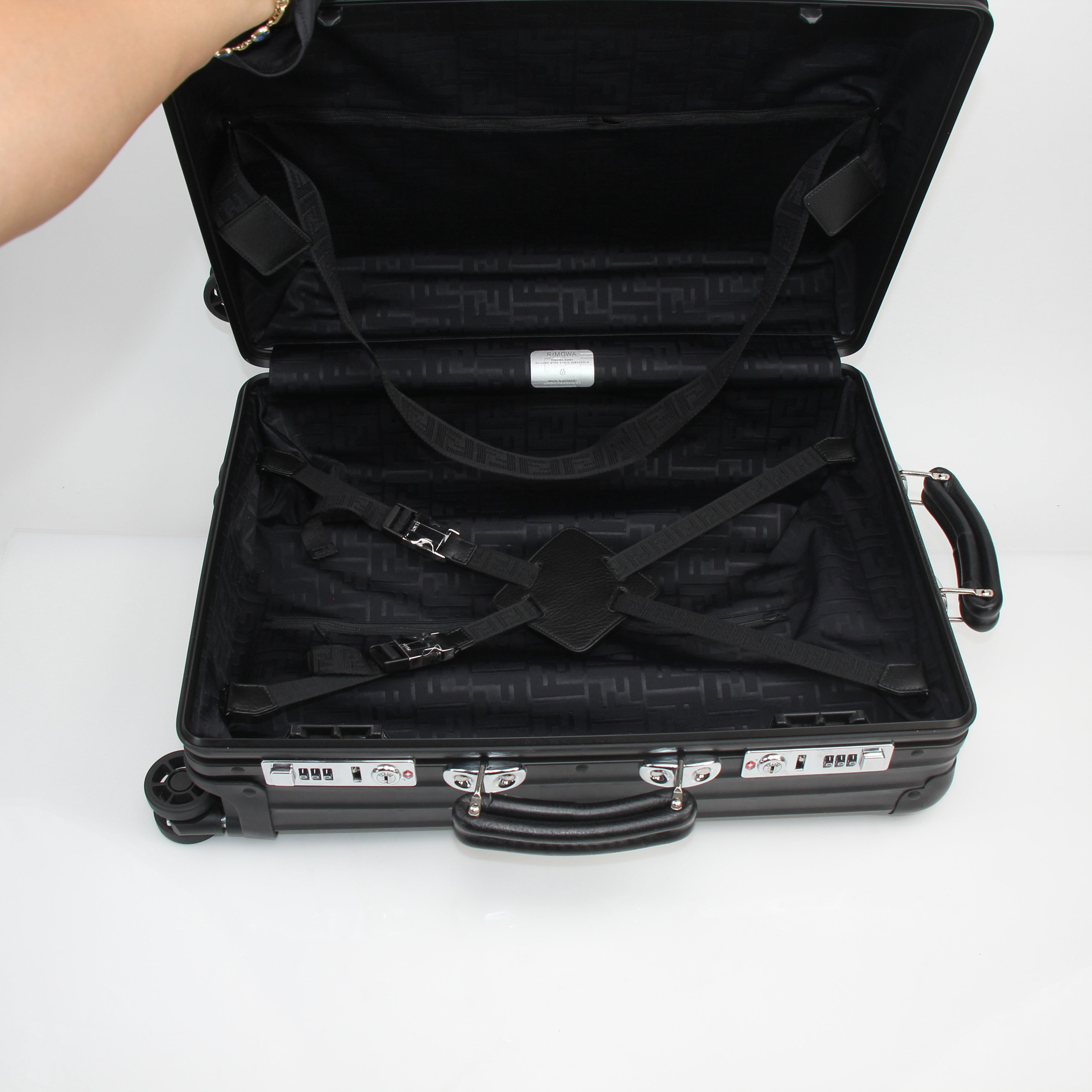 Fendi x Rimowa Black Aluminum Cabin Size Trolley