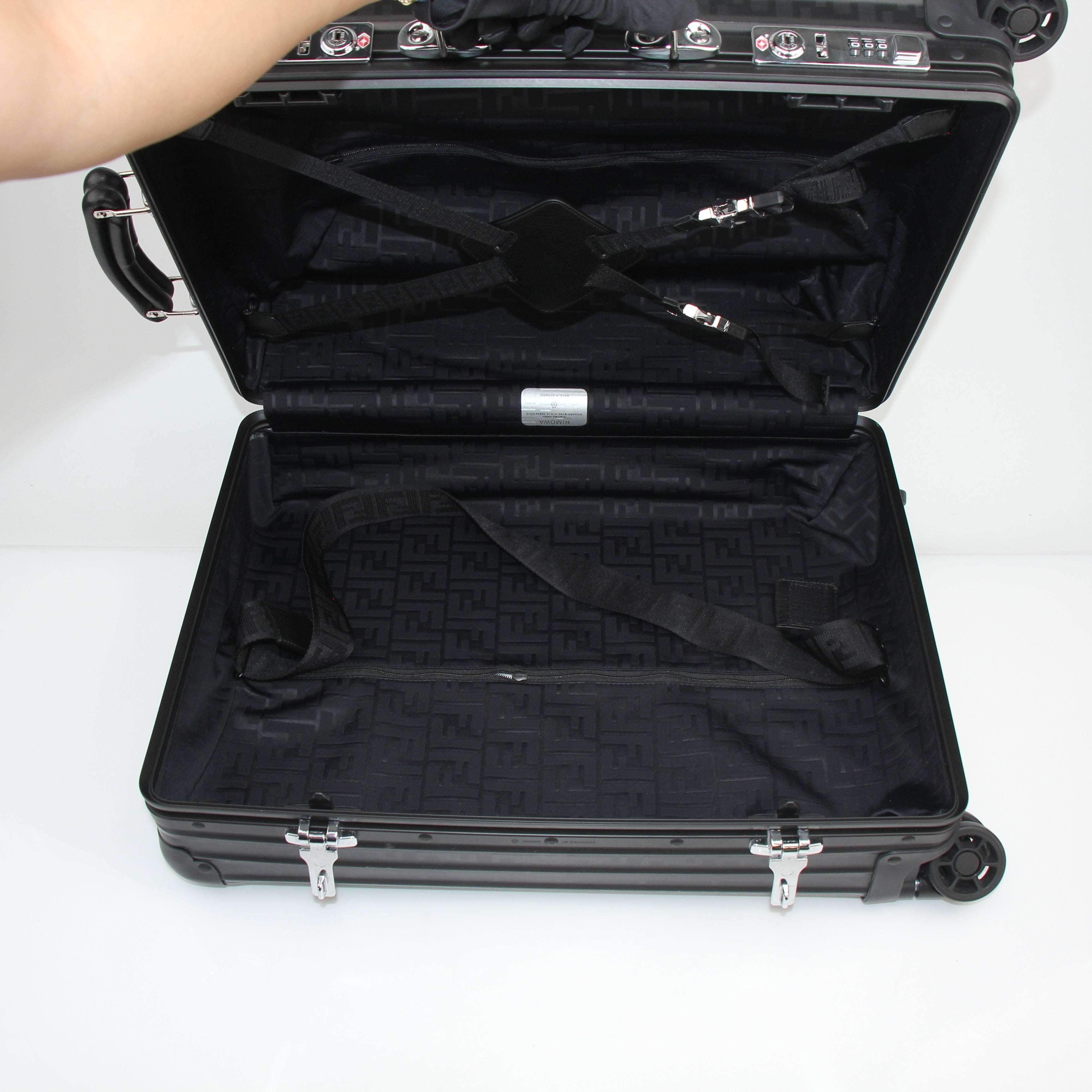 Fendi x Rimowa Black Aluminum Cabin Size Trolley