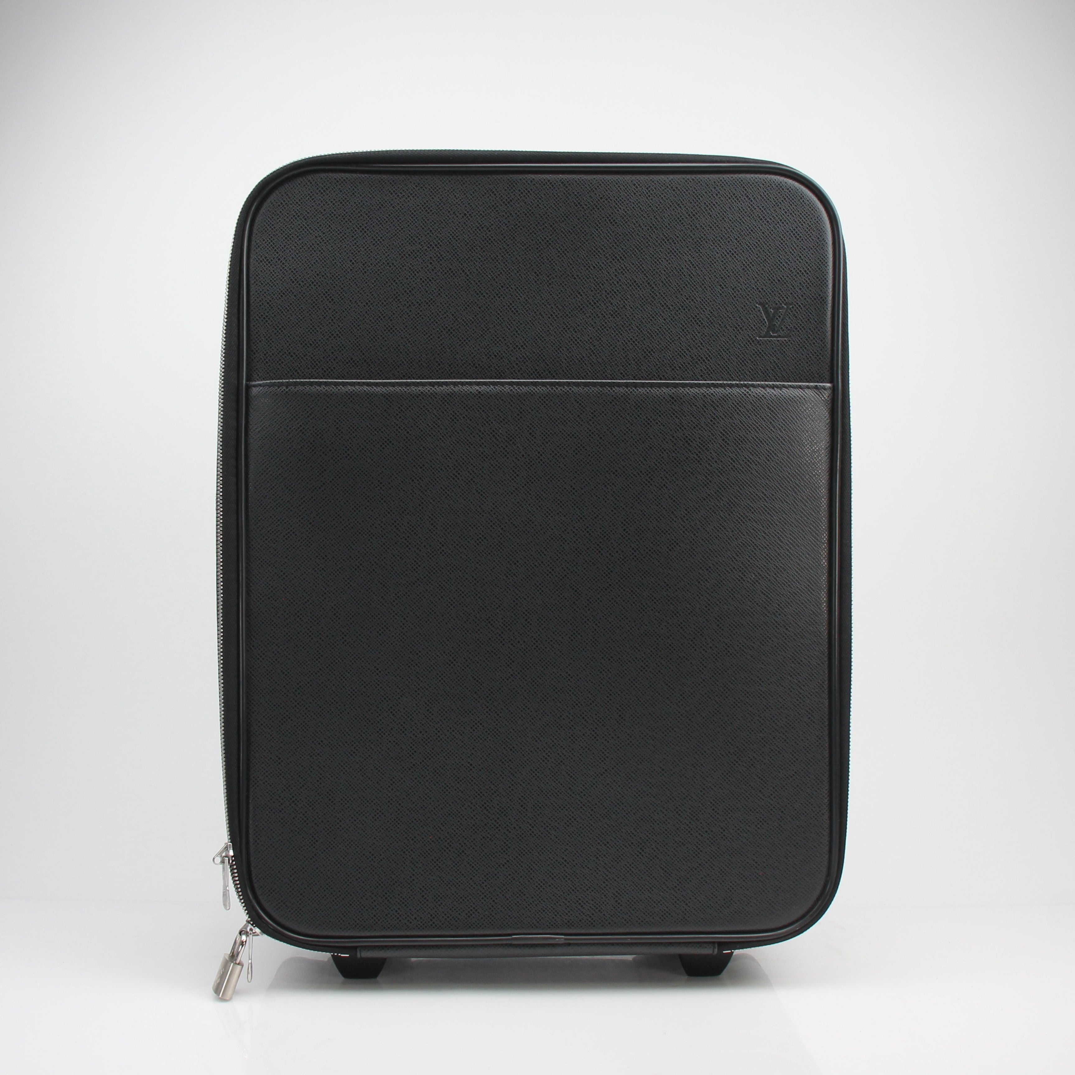 Louis Vuitton Taiga Pegase 45 Black Leather Rolling Travel Bag