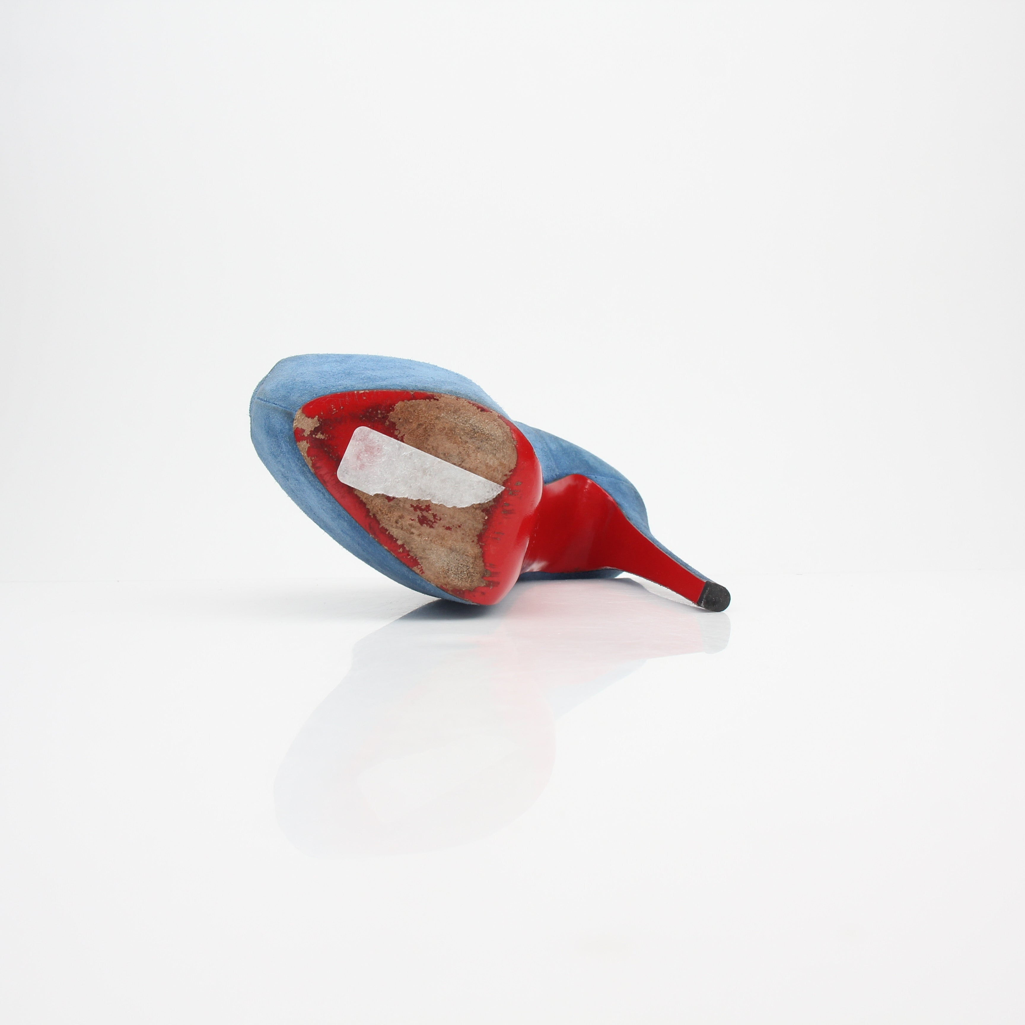 Christian Louboutin Lady Highness Blue Suede Platform Heels