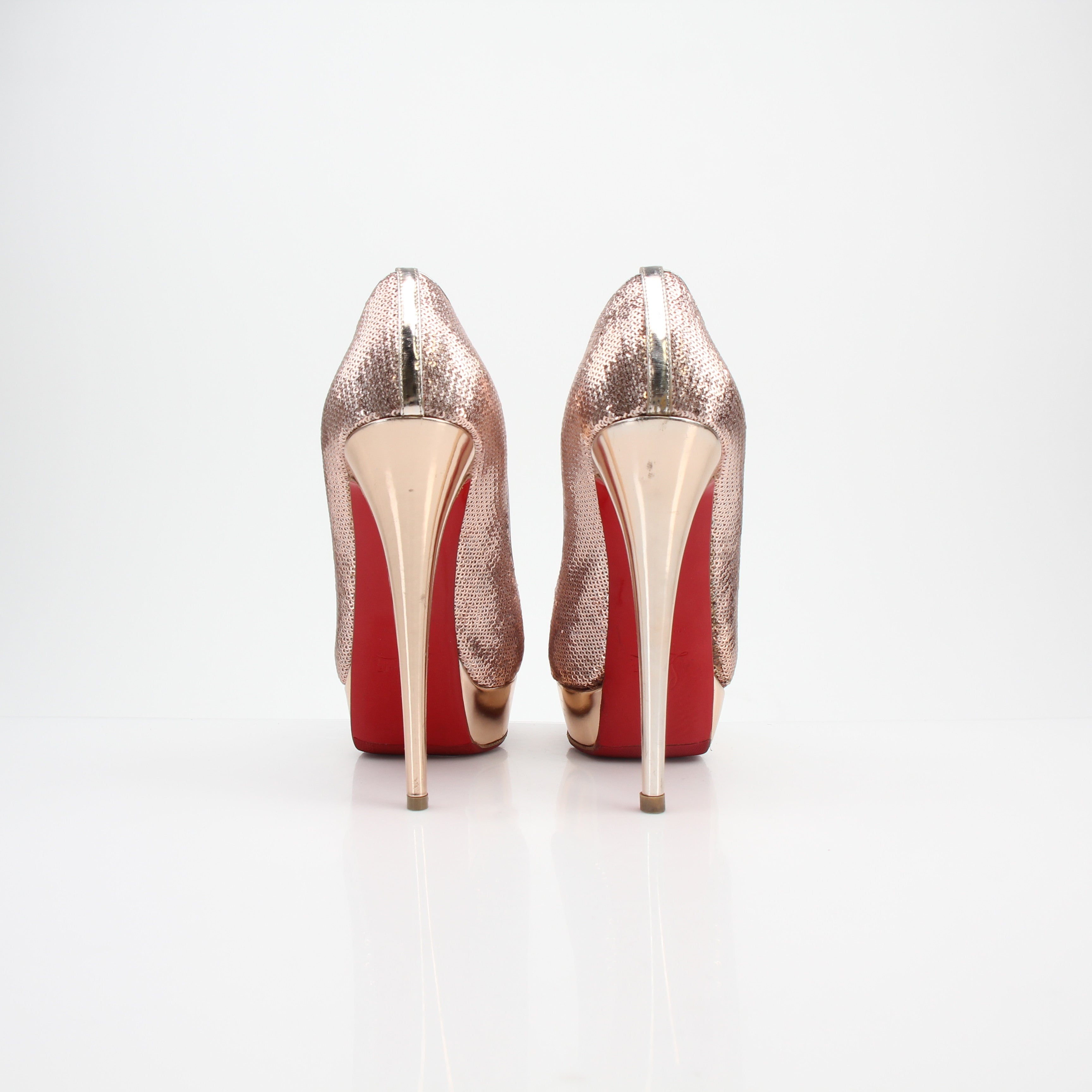 Christian Louboutin Lady Peep Sequin 150 Platform Pumps