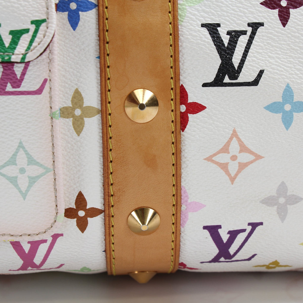 Louis Vuitton x Takashi Murakami Keepall 45 travel bag with vibrant floral design and signature monogram pattern.