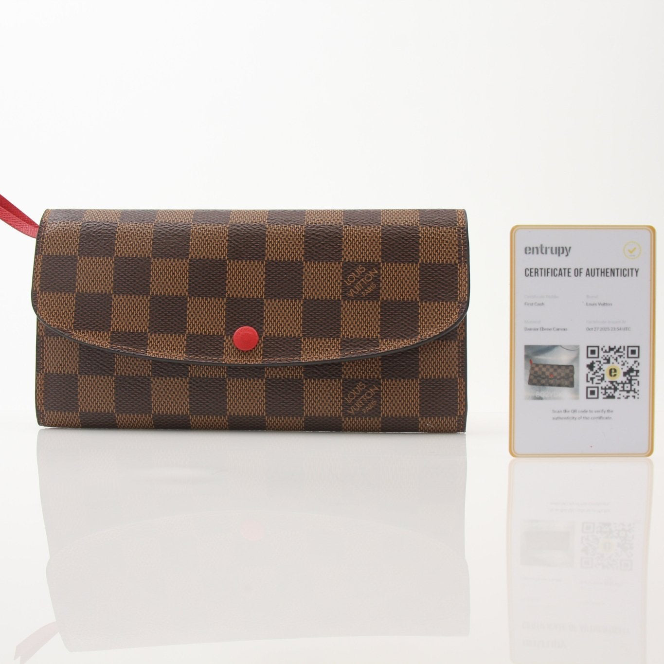 Louis Vuitton Emilie Wallet by Gold & Beyond, featuring sleek design and multiple card slots, shown in a close-up image.