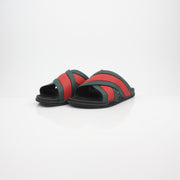 Gucci Web Rubber Slide Sandals