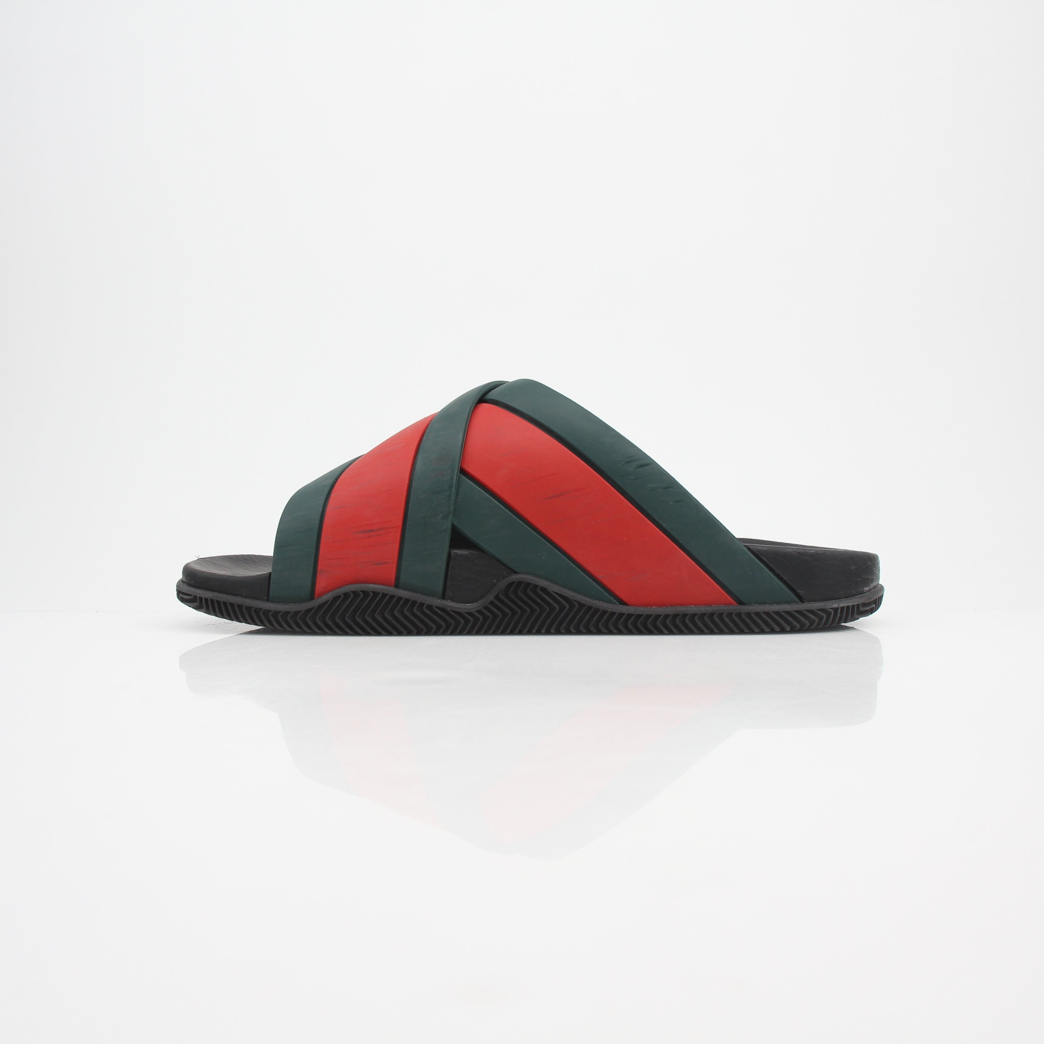Gucci Web Rubber Slide Sandals