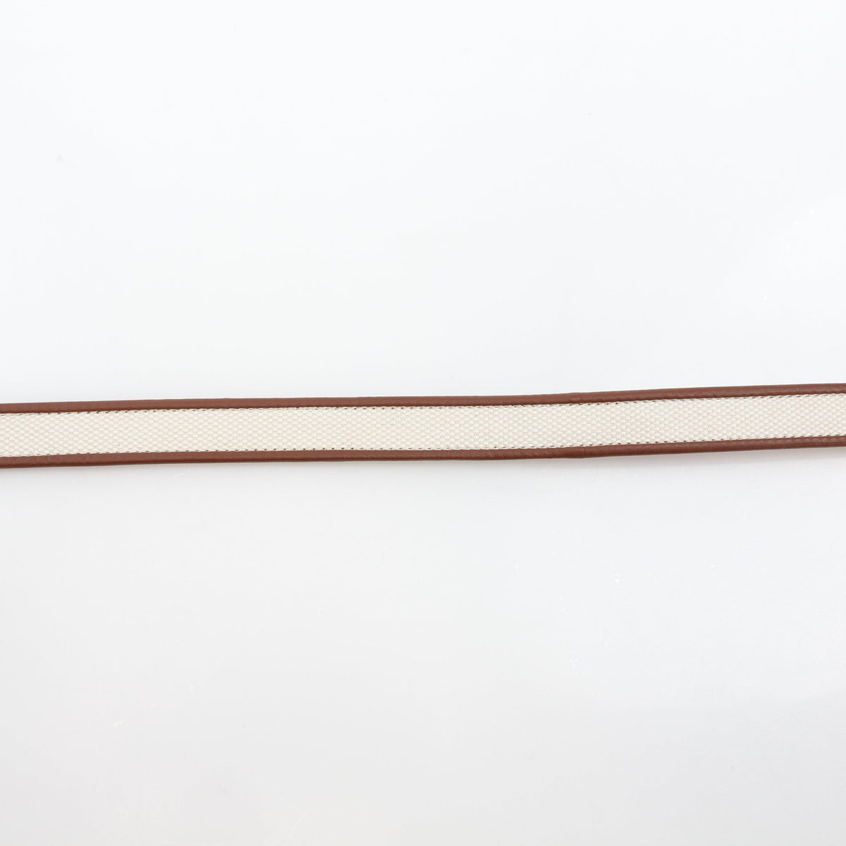 Burberry Natural canvas and brown leather TB belt, luxury accessories with signature branding and adjustable buckle.