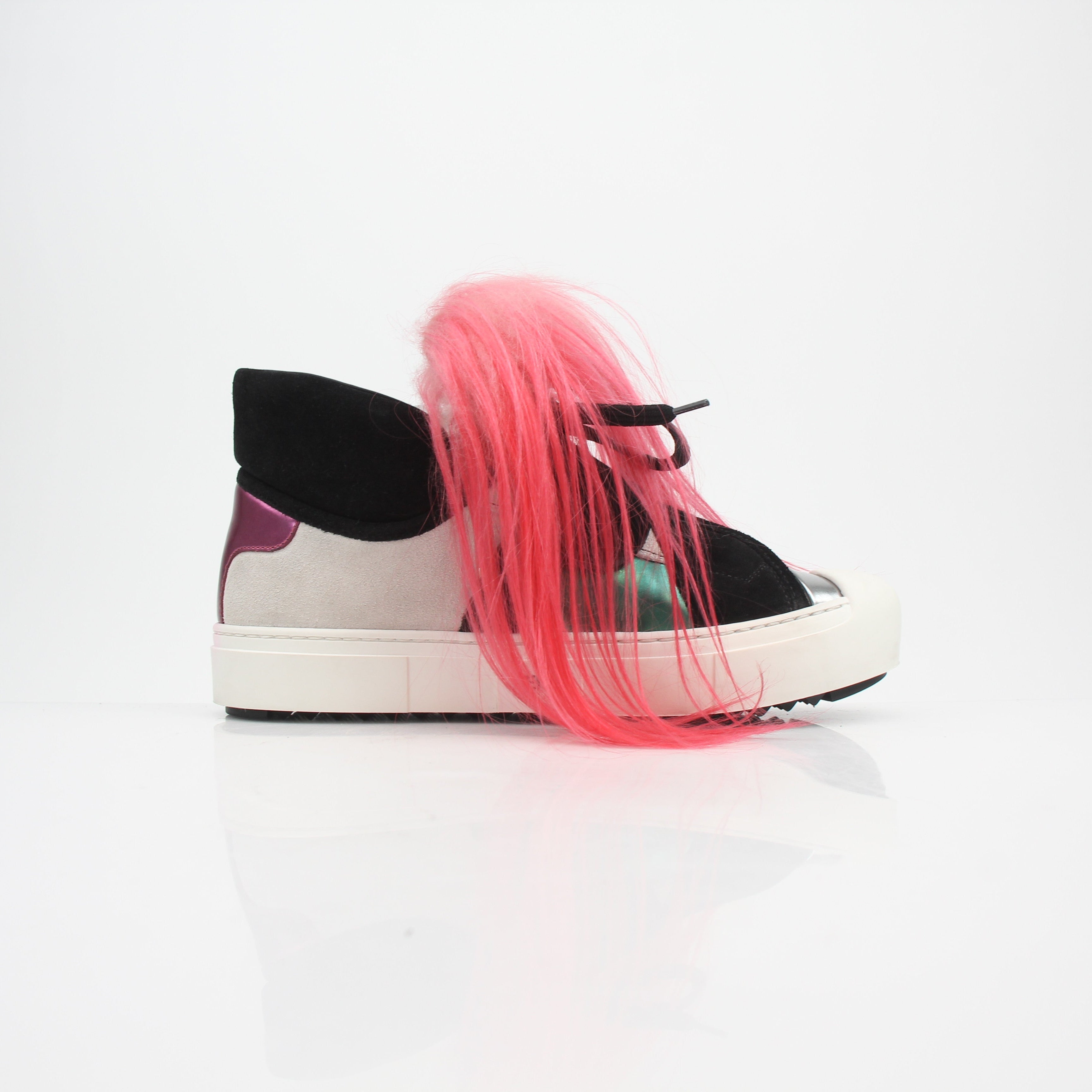 Fendi Karlito Fur High Top Sneakers