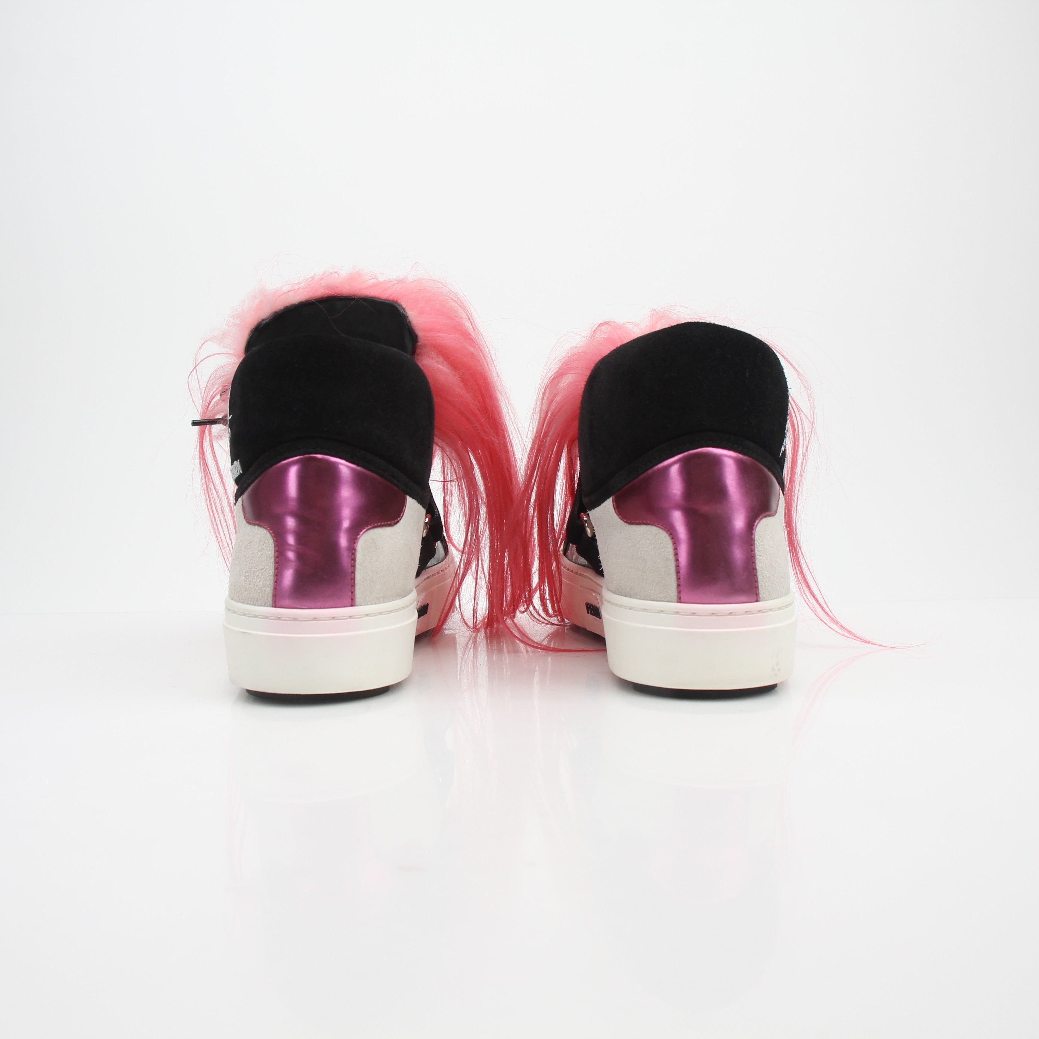 Fendi Karlito Fur High Top Sneakers
