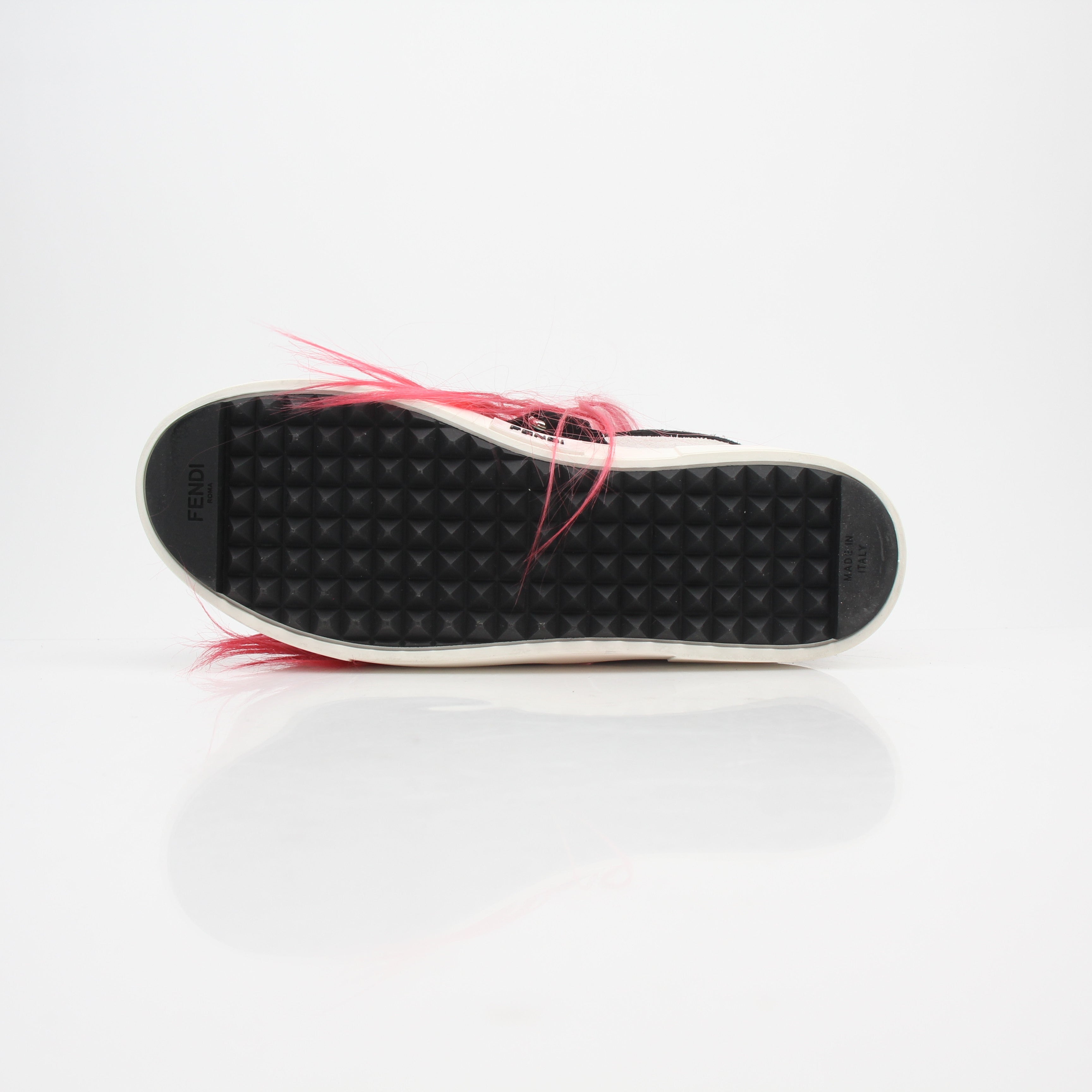 Fendi Karlito Fur High Top Sneakers