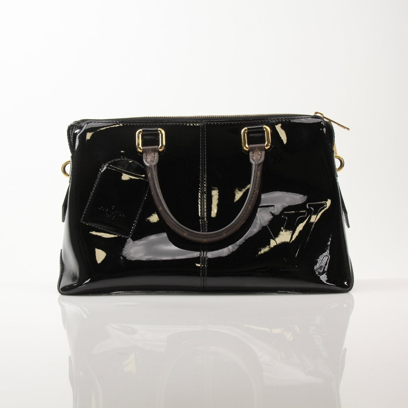 Gold & Beyond Louis Vuitton Miroir Satchel Bag, stylish handbag with reflective metallic finish and elegant design.