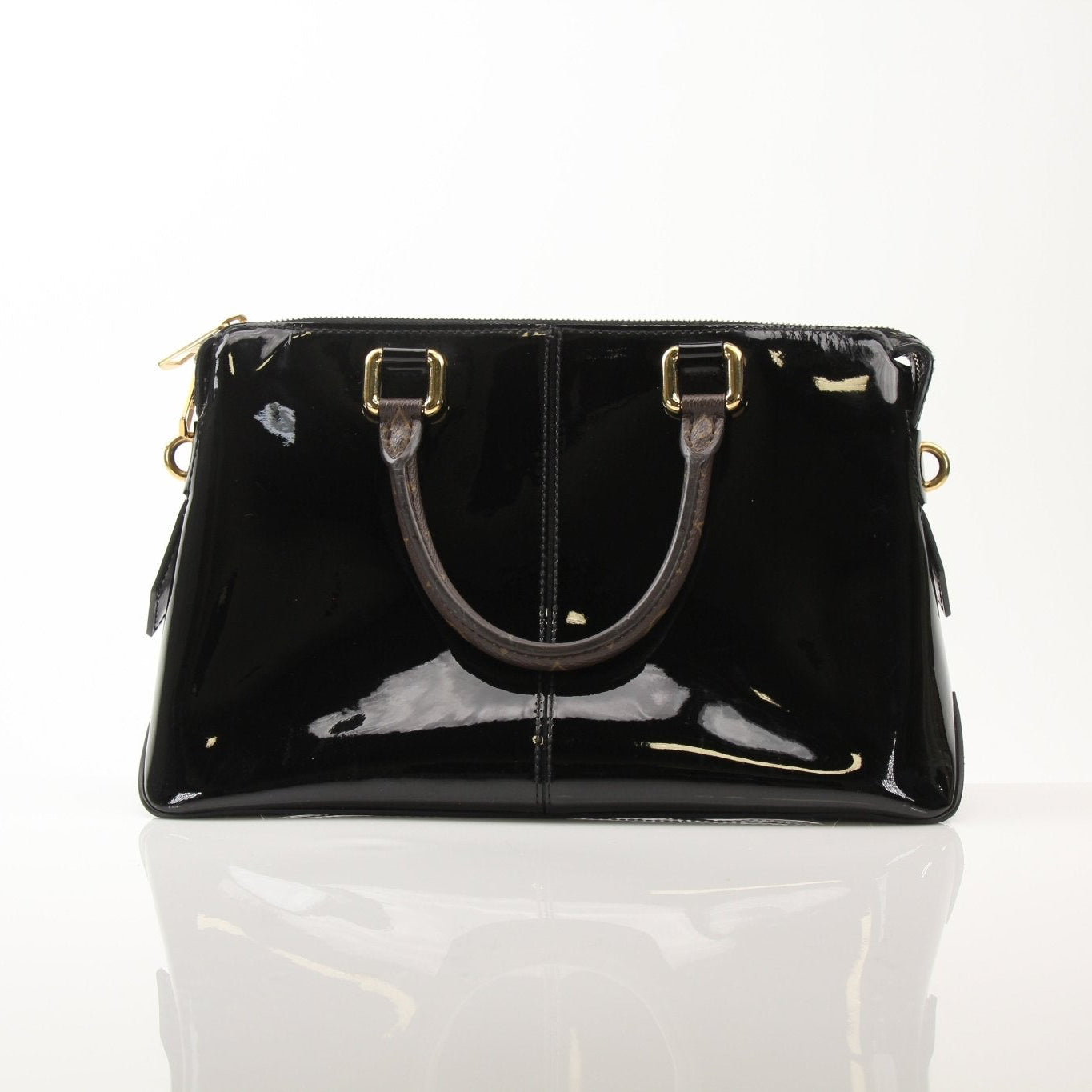 Gold & Beyond Louis Vuitton Miroir Satchel Bag handbag with reflective metallic finish and structured design.